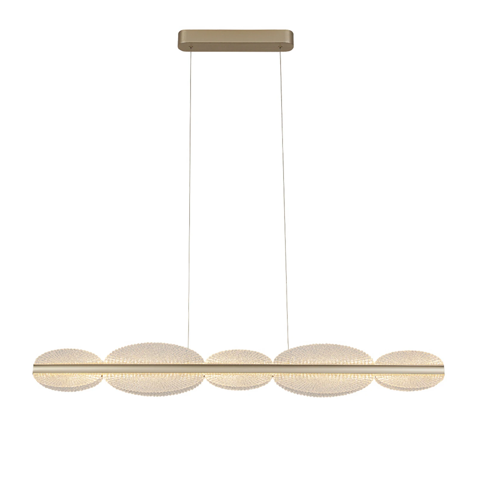 LED-Hängeleuchte Evana silberfarben, Länge 120 cm Metall