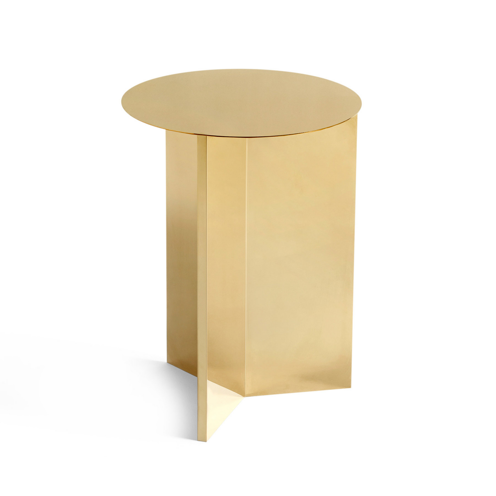 Slit sivupöytä, messinkivärinen, teräs, Ø 35 cm - HAY