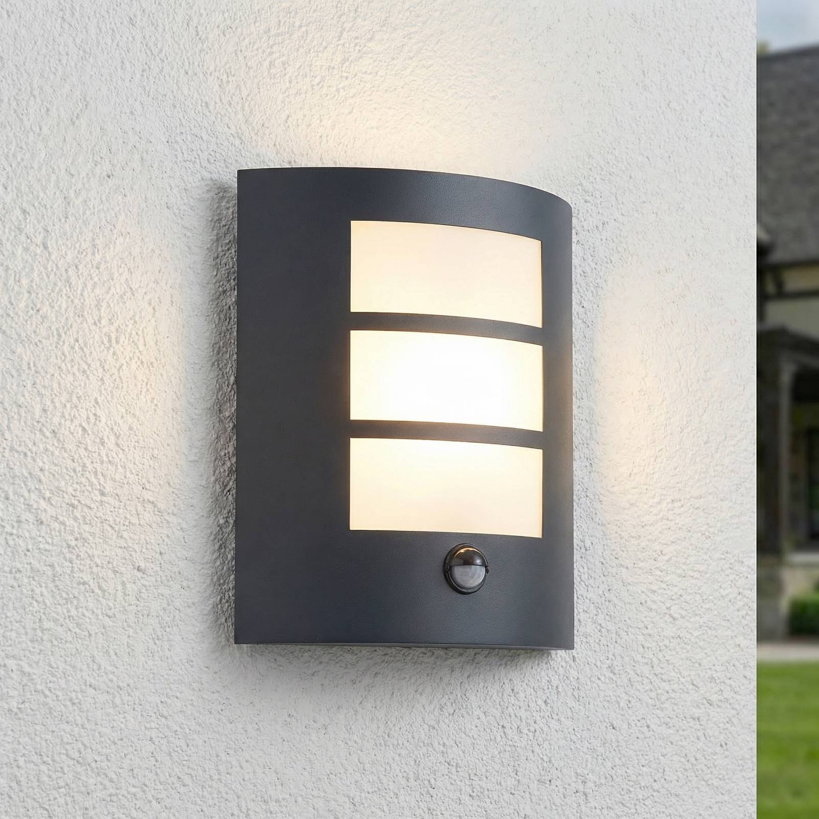 Applique d'extérieur Lindby Vimal, capteur, E27, 26 cm, aluminium