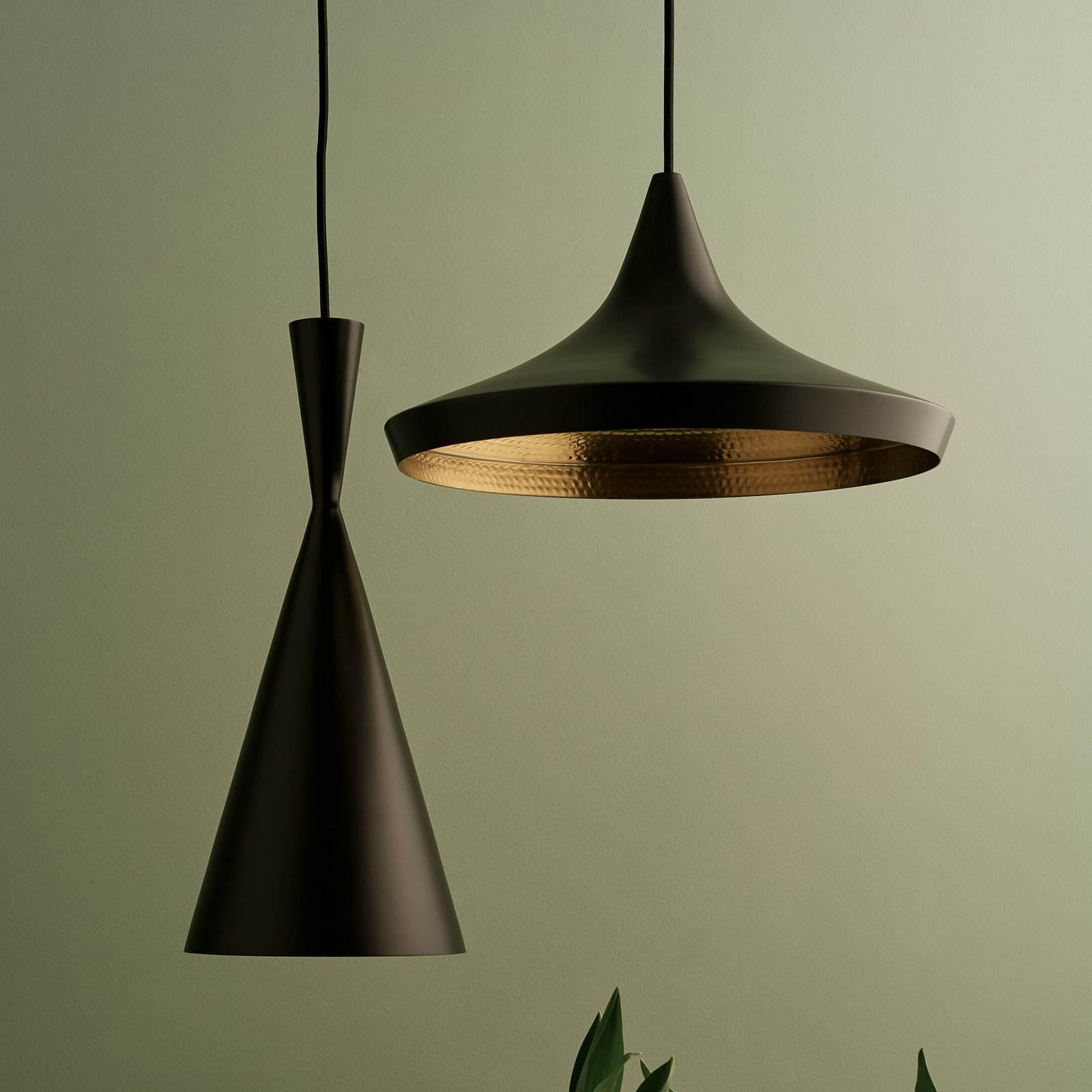 Tom Dixon LED-Hängelampe Beat Flat, schwarz, Ø 56 cm