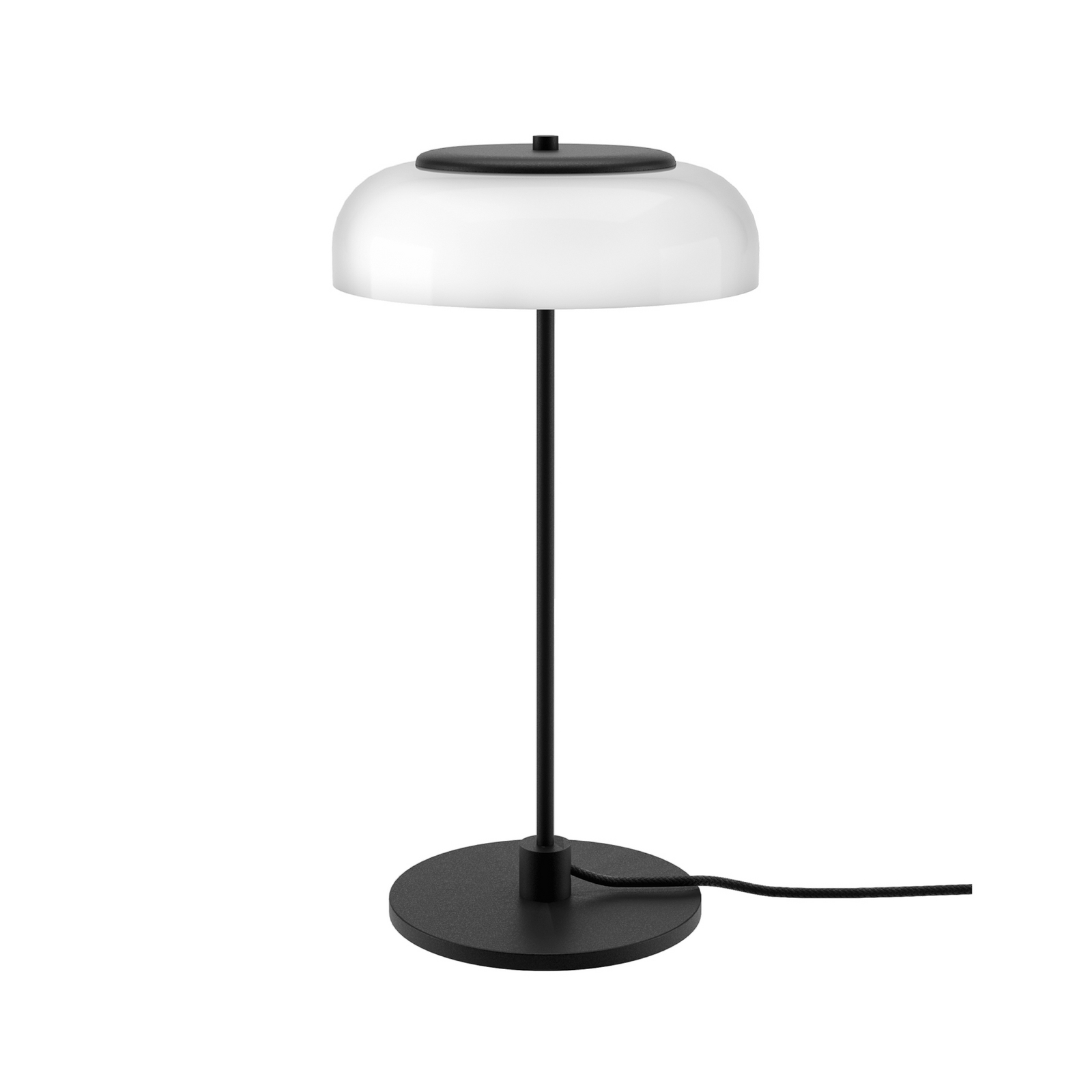 Nuura LED-laualamp Blossi, kõrgus 43 cm, must/opaalklaas