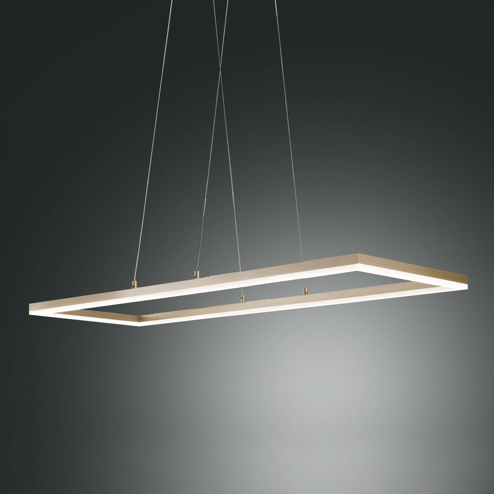 Fabas Luce Lampă pendul LED Bard 92x32cm finisaj auriu mat - Camera de zi / sufragerie - modern - auriu mat alb mat - Metal