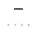 Dyberg Larsen hanging light Alice, black, metal, 4-bulb.