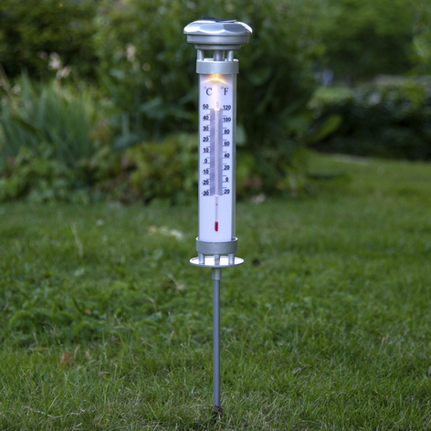 Lampa solarna LED Celsius, termometr zewnętrzny