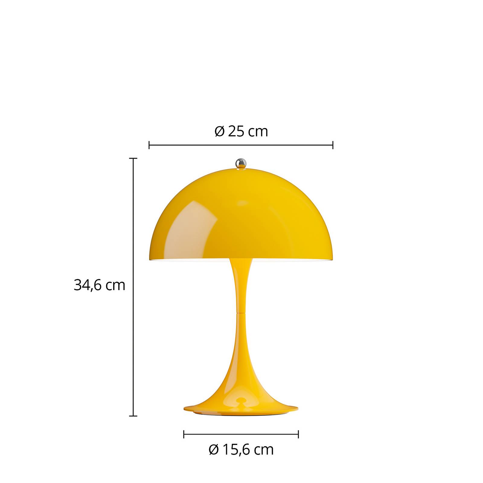 Louis Poulsen Louis Poulsen Akumulátorová lampa Panthella PORTABLE 250, žlutá, IP44