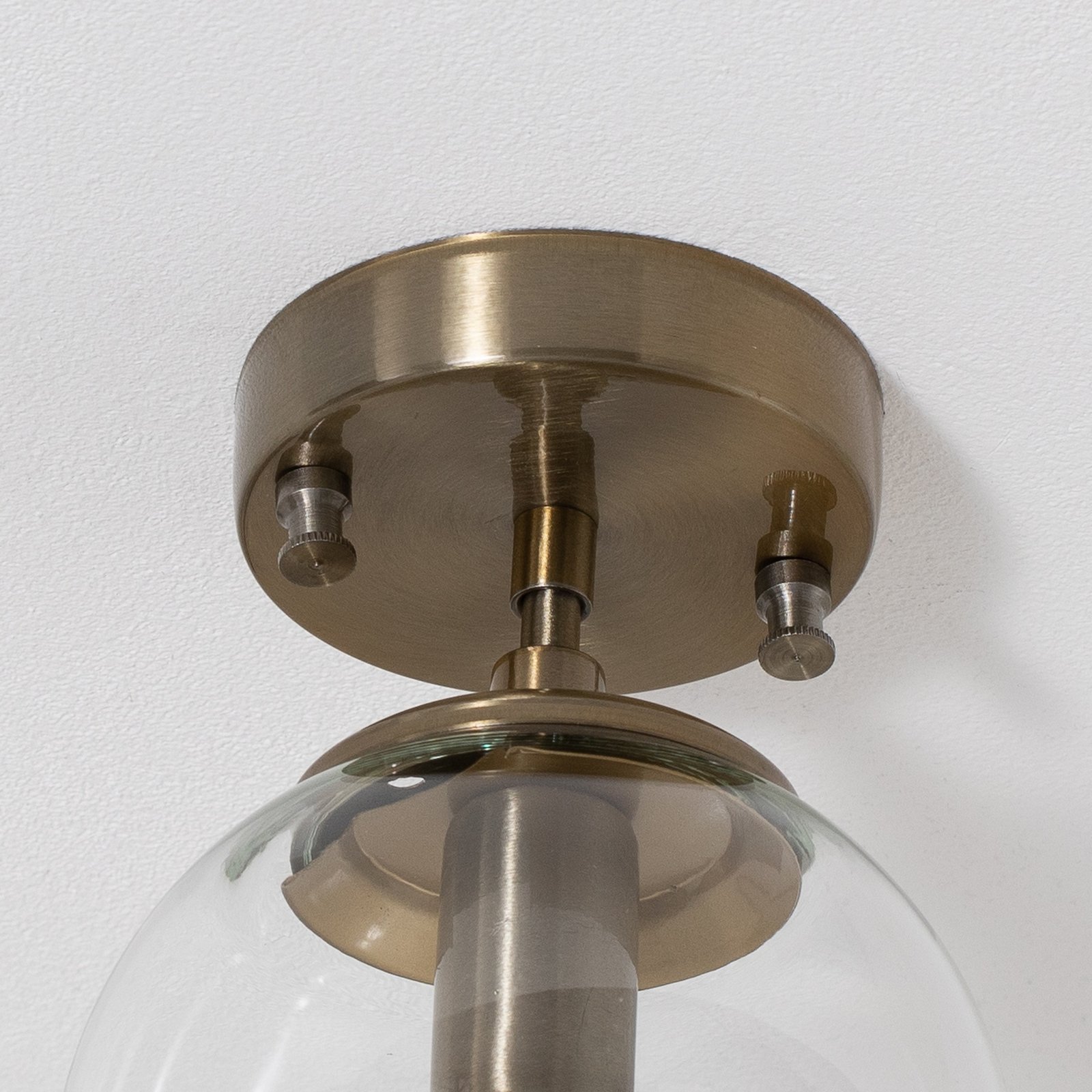 Atmaca 10215 ceiling lamp, antique gold, clear glass, Ø 15 cm