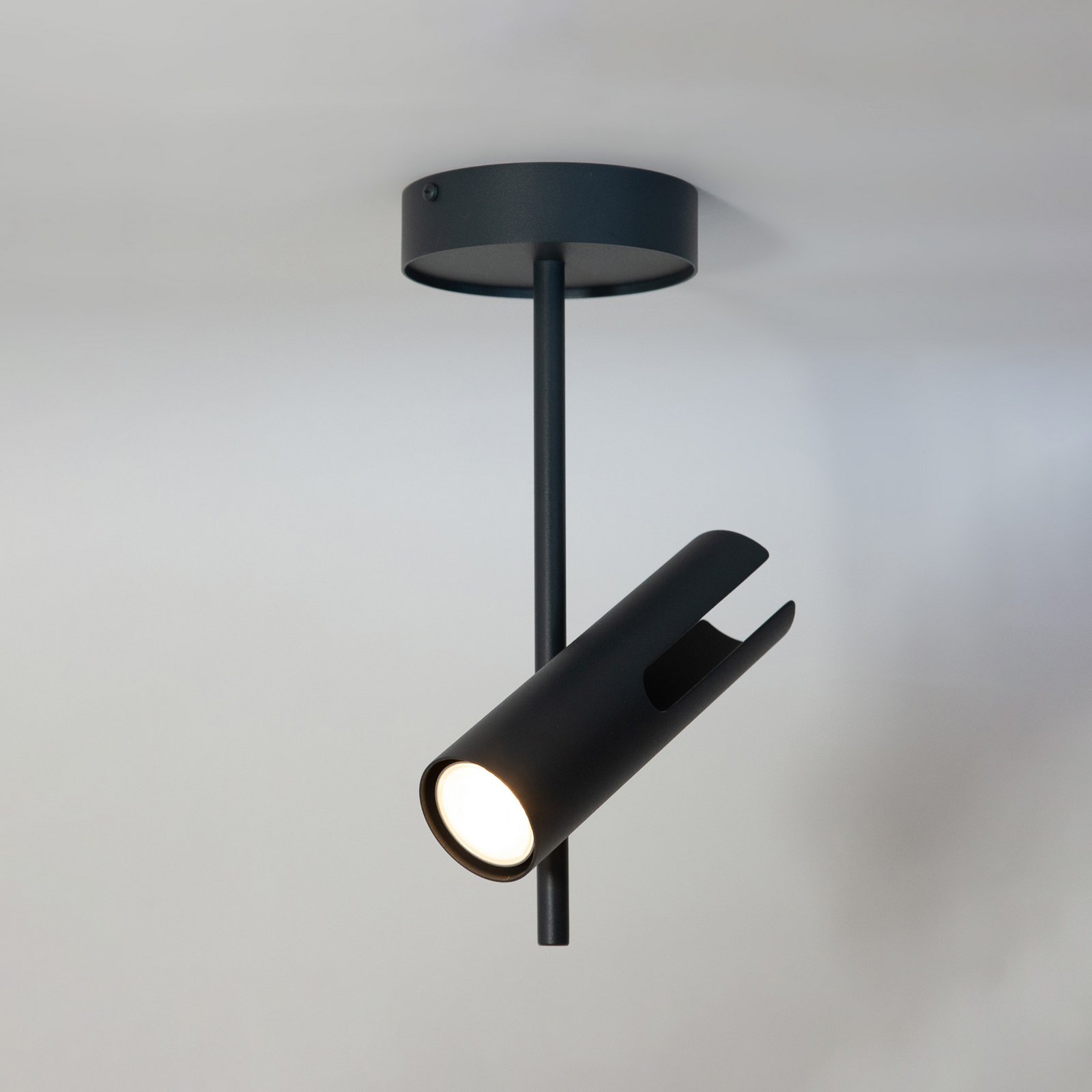 Deckenspot Leda 1, anthrazit, 1-flammig, Stahl, Höhe 34 cm