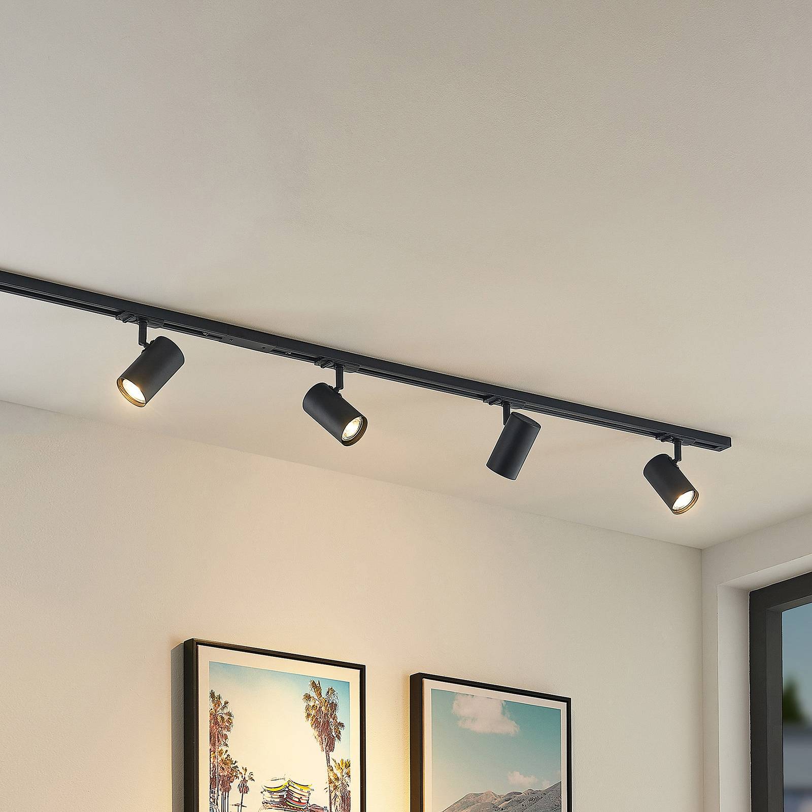 Lindby système complet de rails Linaro à 4 lampes noir