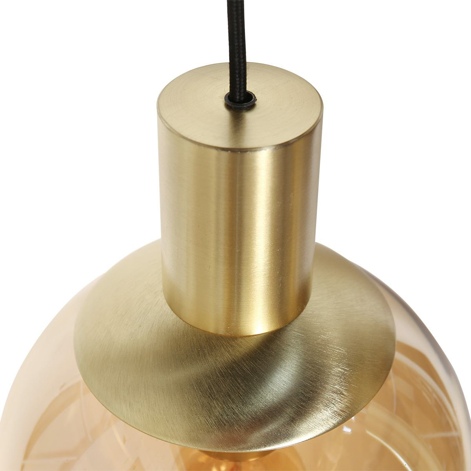 Suspension Bollique, 5 lampes rondes, laiton, GU10 + E27