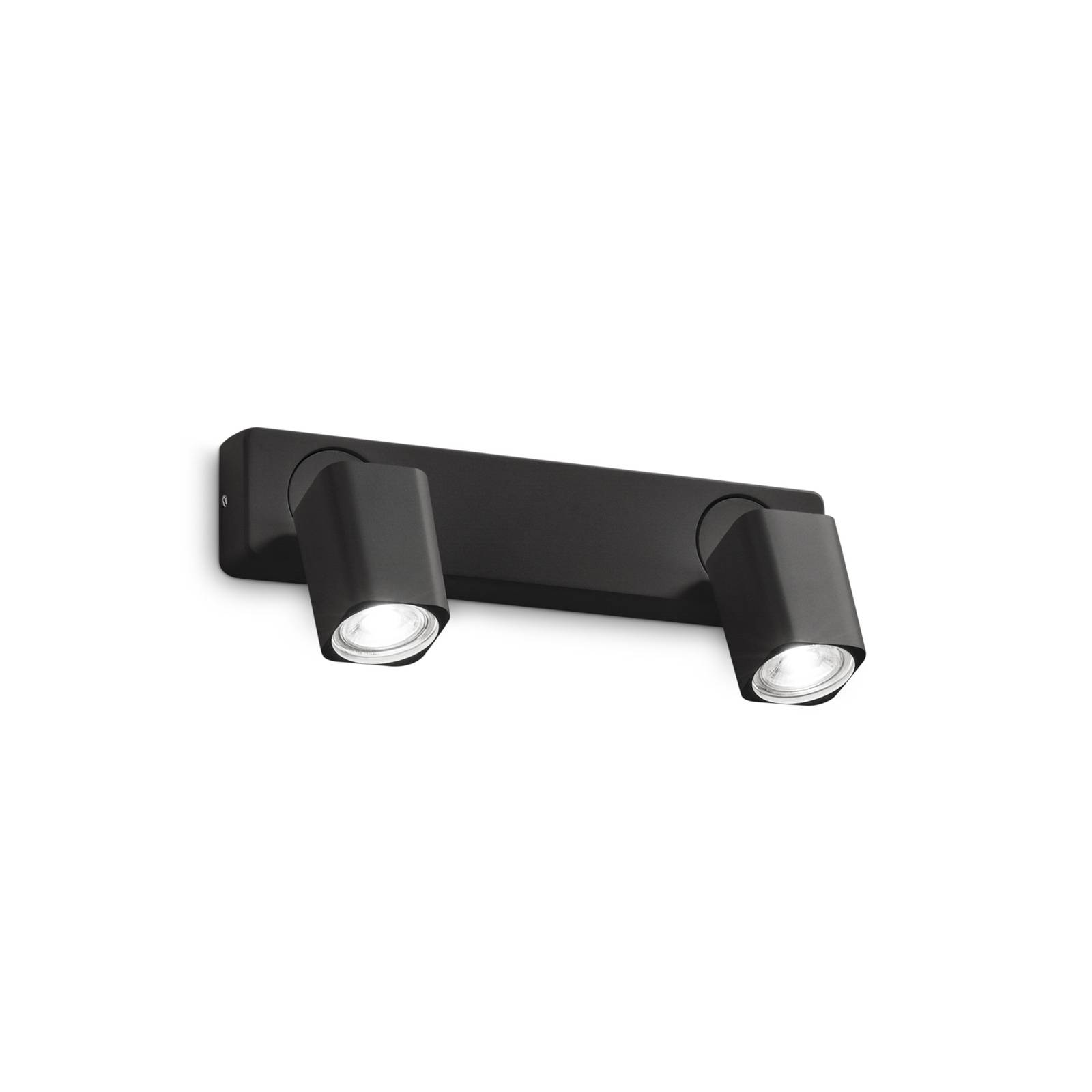 Ideal Lux Wandspot Rudy Square, schwarz, zweiflammig, Metall günstig online kaufen