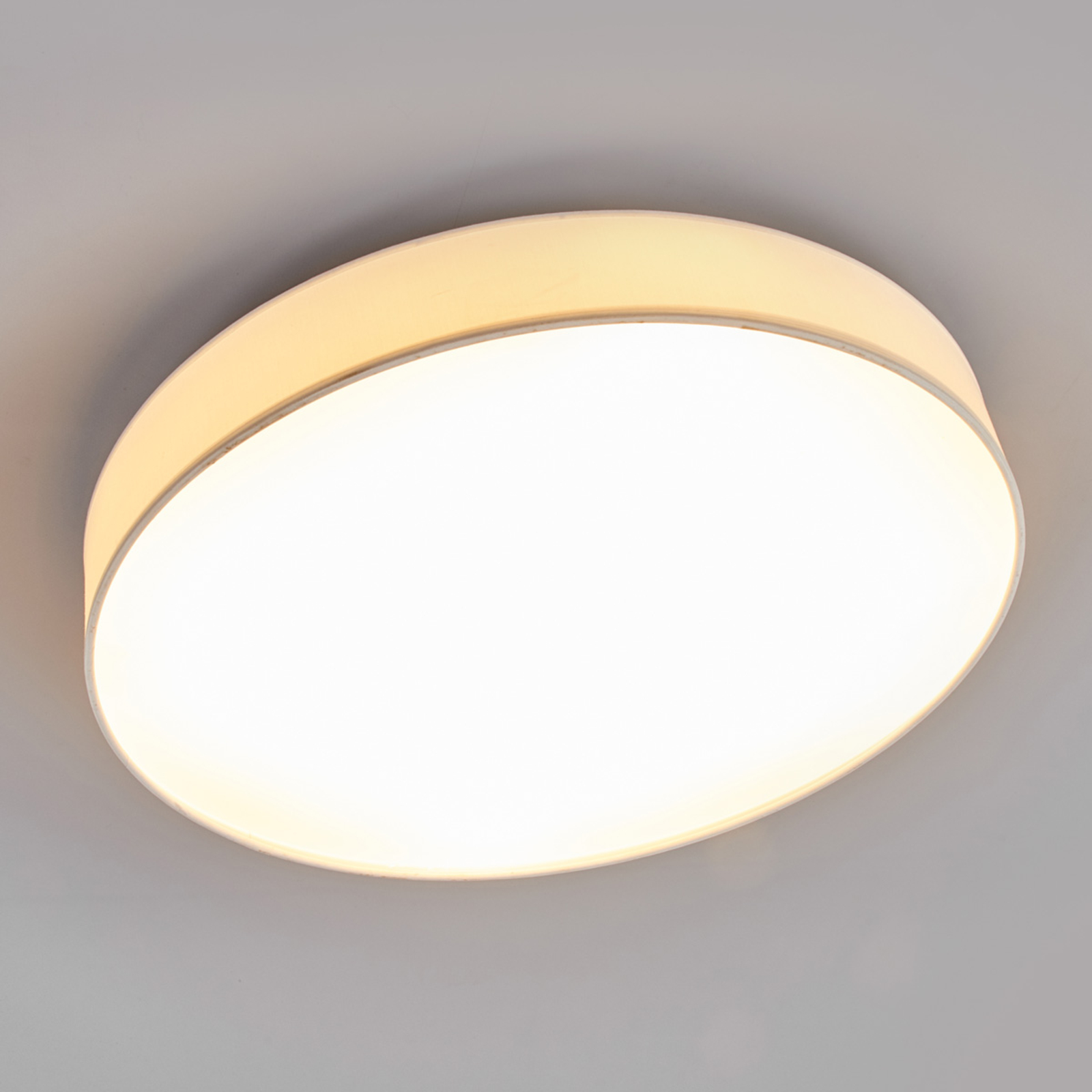 LED textilní stropní lampa Saira, 50 cm, bílá