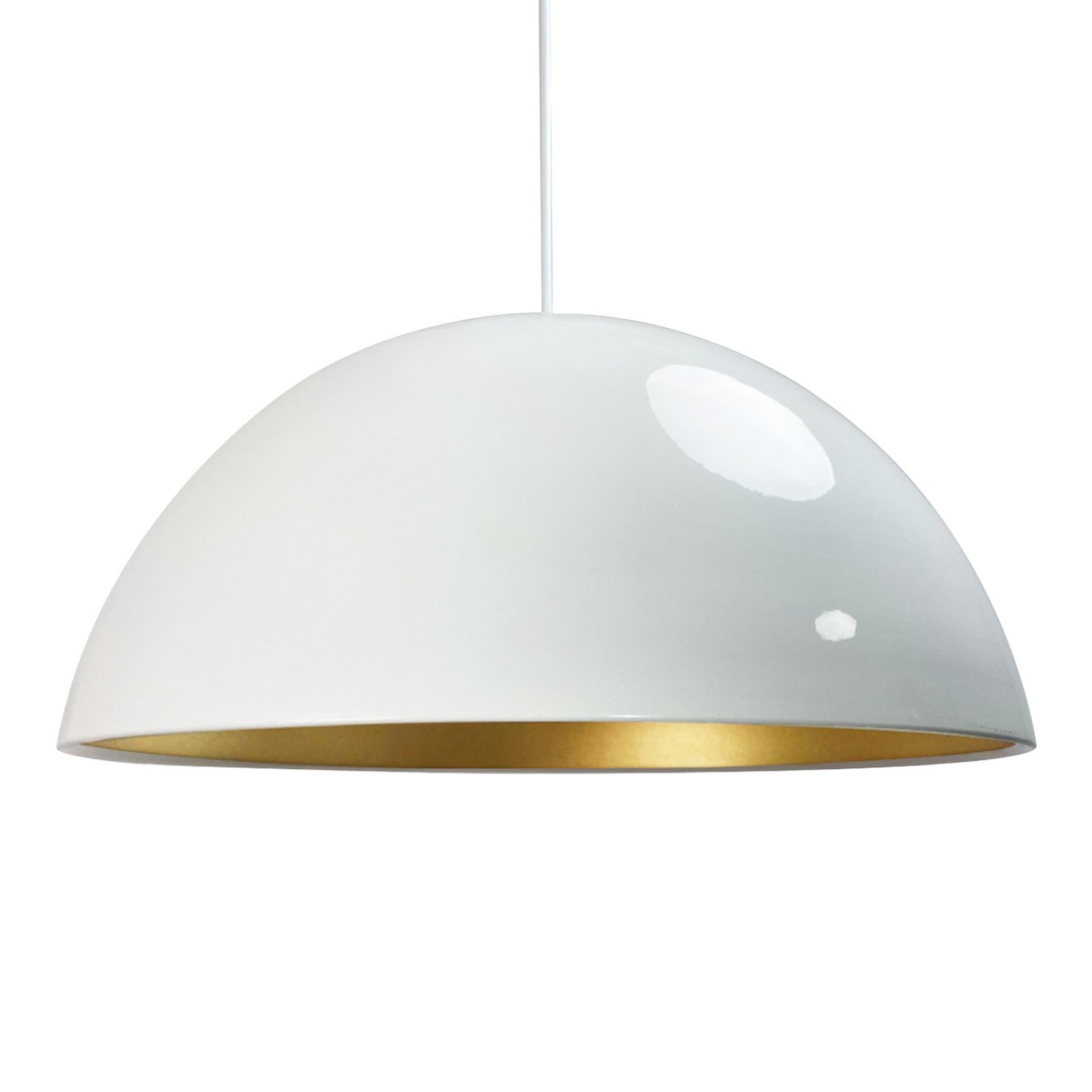 Lipeo pendant light, white/gold, Ø 40 cm, metal, E27