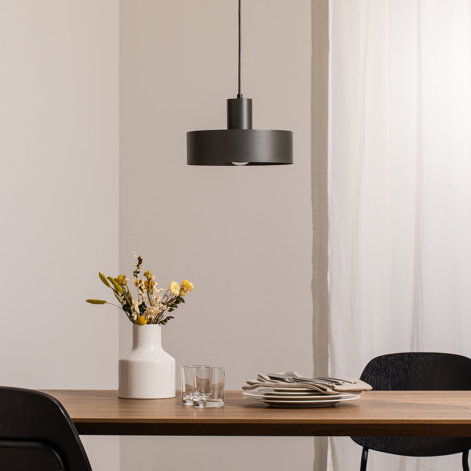 Rif pendant light, olive green, 1-bulb, Ø 25 cm, steel 