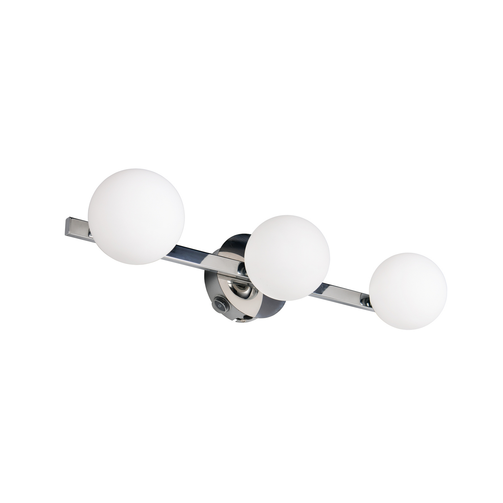 Sienas lampa „Alfio“, platums 50 cm, hromēts metāls/stikls, IP44, 3 spuldzes
