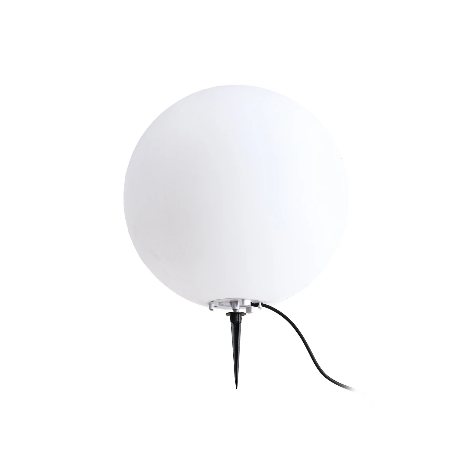 Lindby kulformad lampa Valyra, Ø 50 cm, IP54, jordspett