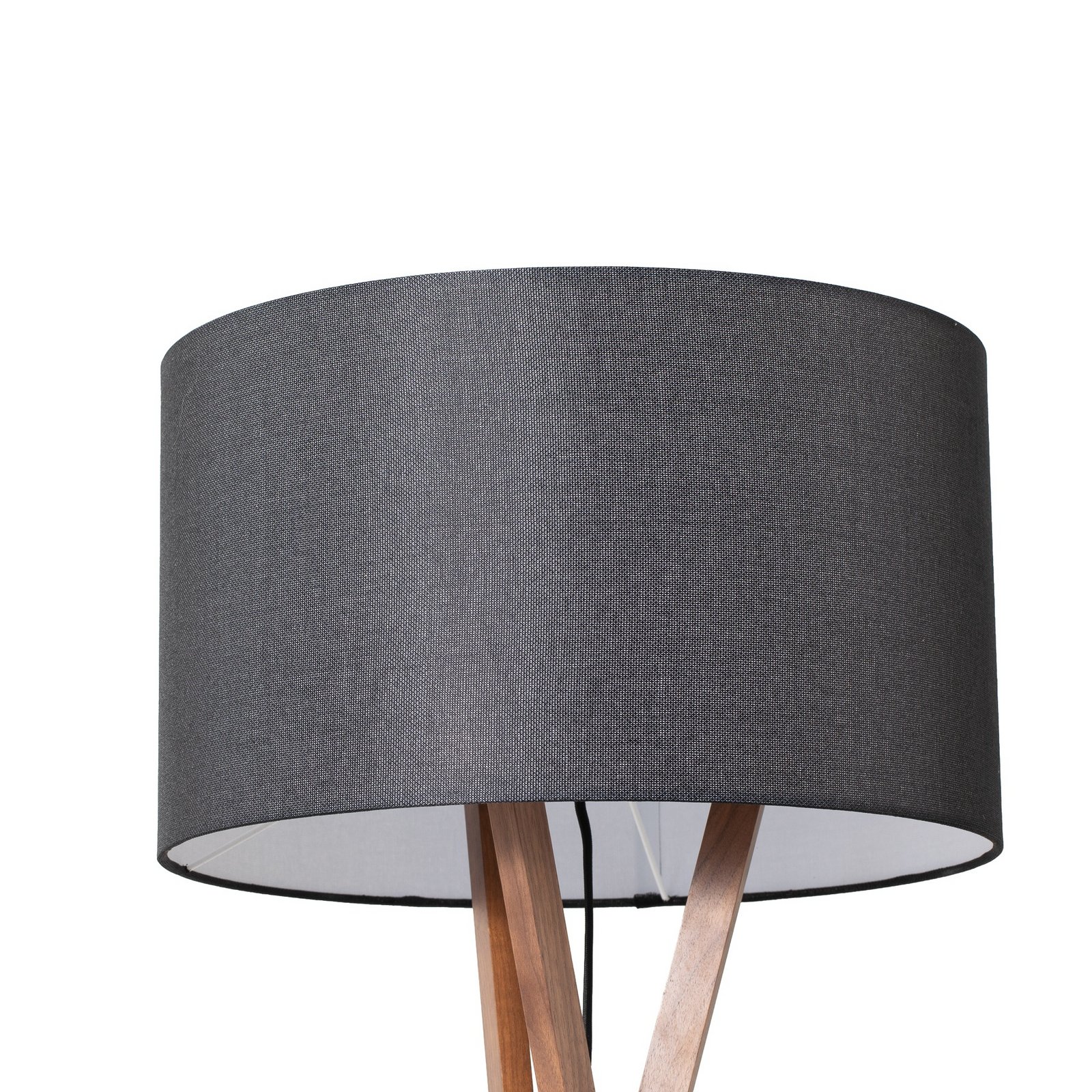 "Lucande" grindų šviestuvas "Auriane", trikojis, juodas, audinys, 160 cm