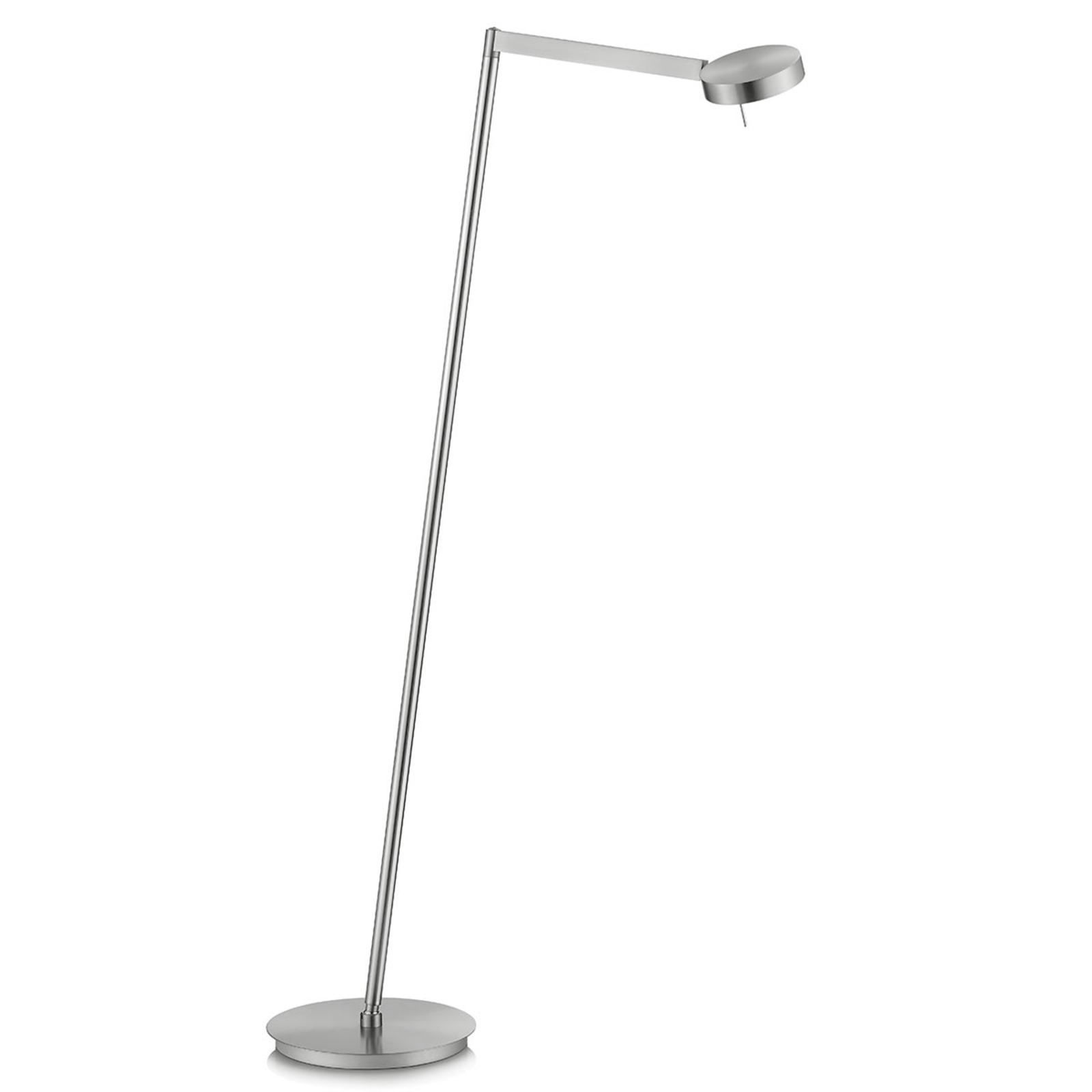 Knapstein Dimmable LED reading light Reading, matt nickel, for Living / Dining Room, metal, 10.5 W, energy efficiency: A+, W: 25.5 cm, H: 123 cm