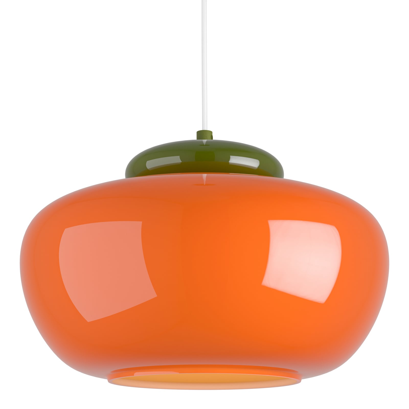 Hanglamp Berardelli, oranje/groen, Ø 30 cm, glas, E27
