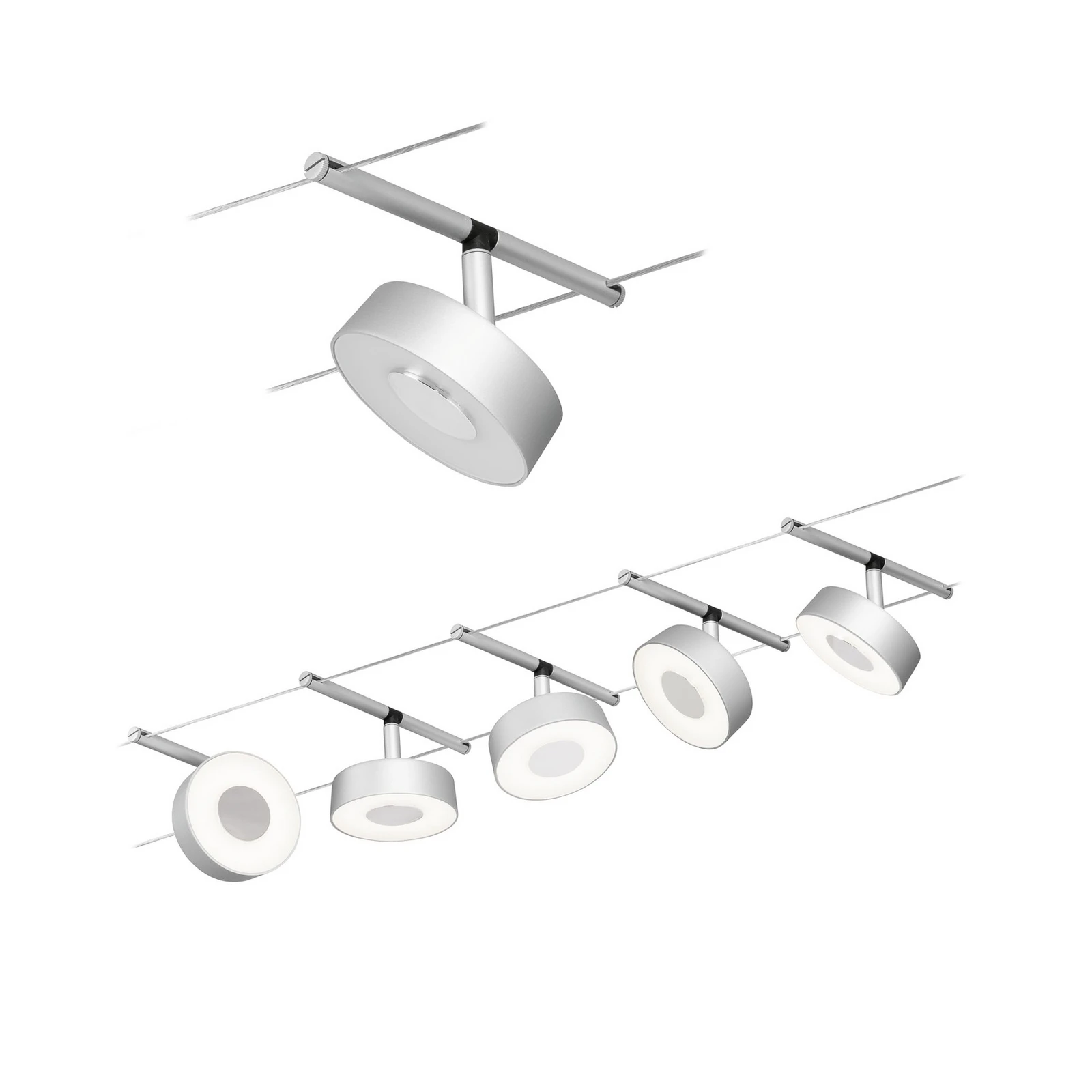 Paulmann Circle -LED-vaijerijärjestelmä 5x, kromi