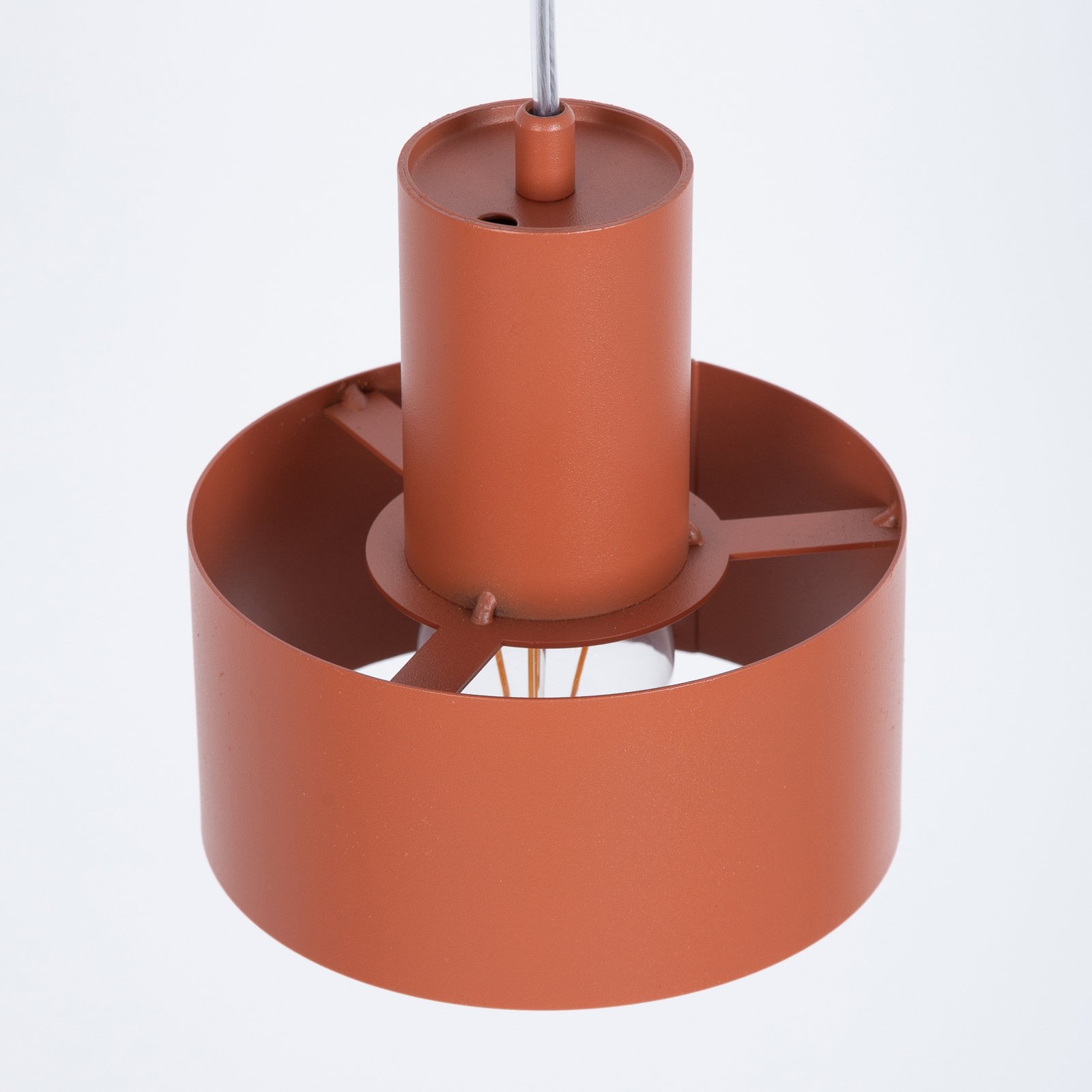 Hängeleuchte Rif S, ziegelrot, 1-flammig, Ø 15 cm, Stahl 