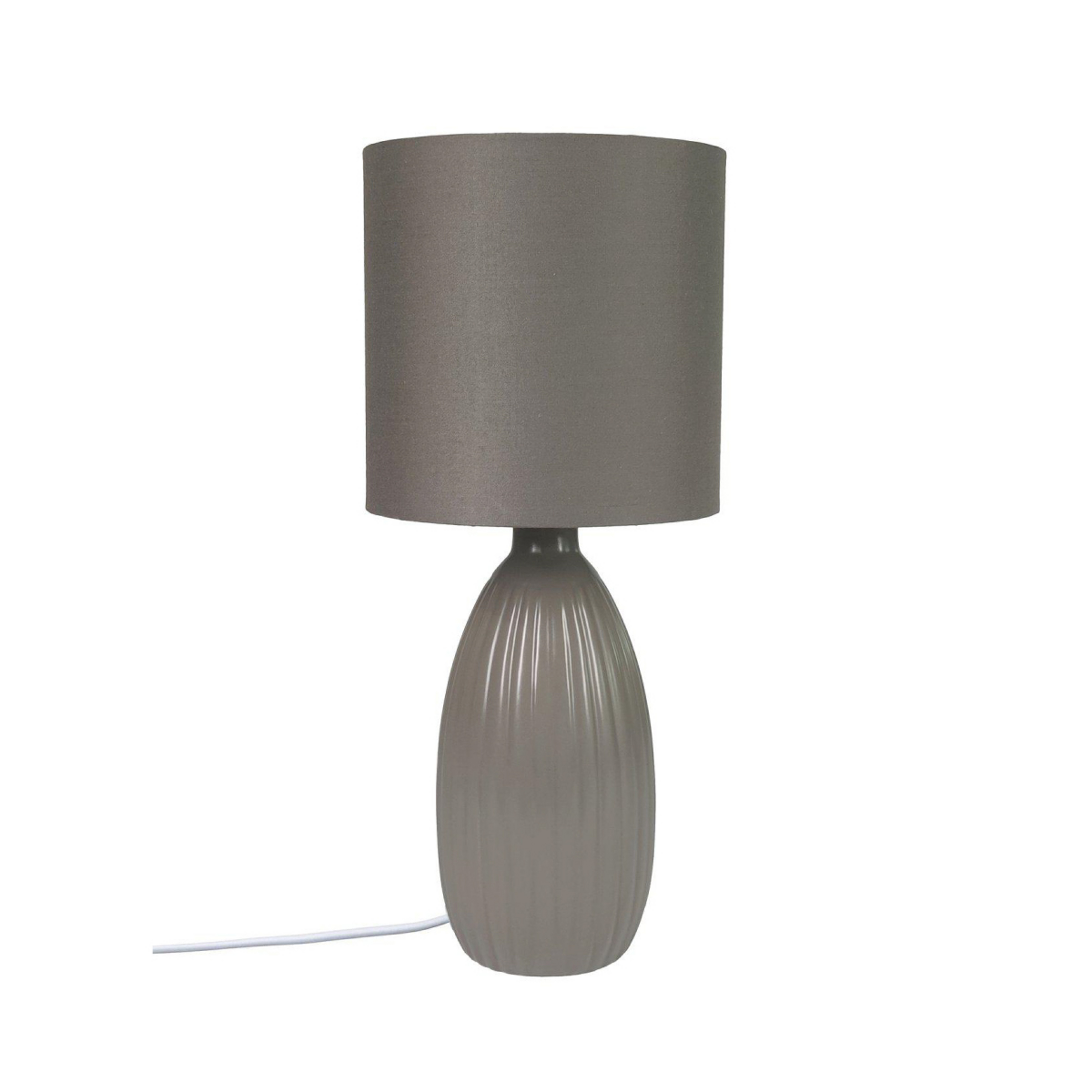 PR Home Lampe de table Uno, marron, hauteur 37 cm, textile/céramique