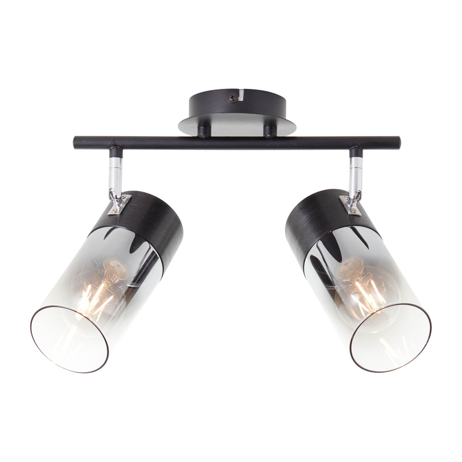 Spot pour plafond Alia, deux lampes, noir/fumée