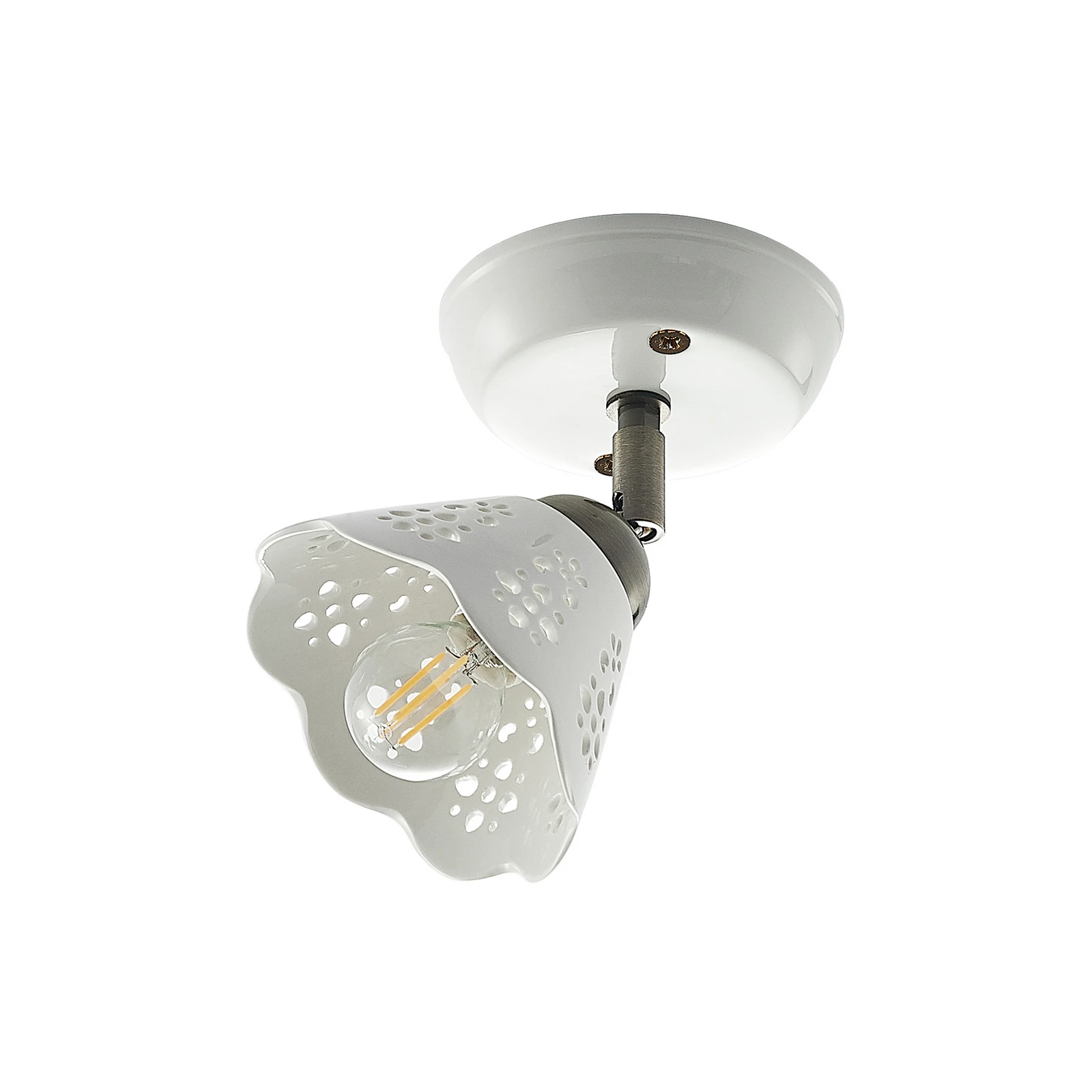 Lindby Strahler Efgenia, 17 cm hoch, weiß, Keramik, E14