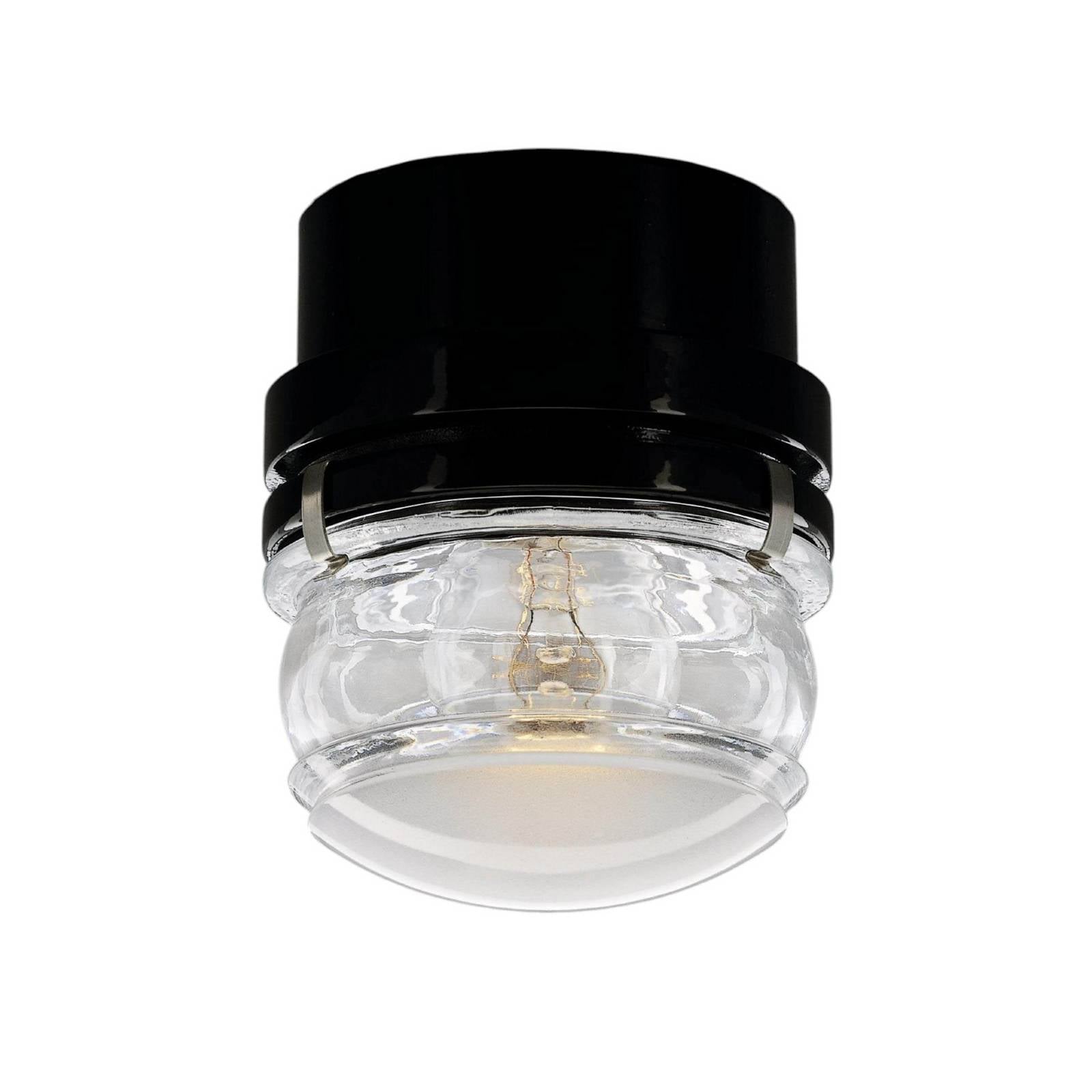 Oluce LED-Wandlampe Fresnel, schwarz, Alu, Glas, 2.700 K