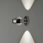 LOOM DESIGN LED wall lamp Optic chrome-coloured aluminium Ø 12cm