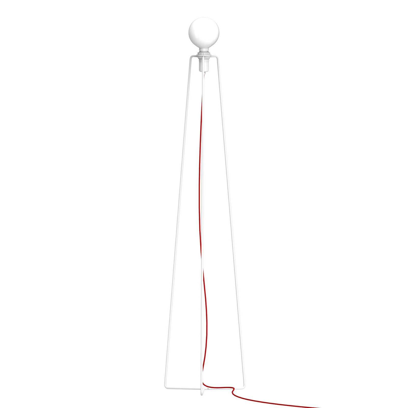 GRUPA Model M3 LED-Stehleuchte weiß, Kabel rot