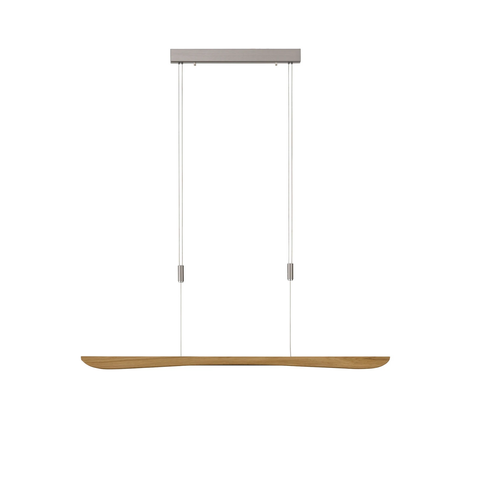 Quitani LED κρεμαστό φωτιστικό Hiba, φυσική δρυς, μήκος 118 cm