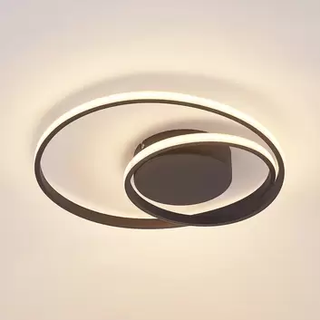 LED-Deckenlampe Twister, drehbar, Remote, schwarz