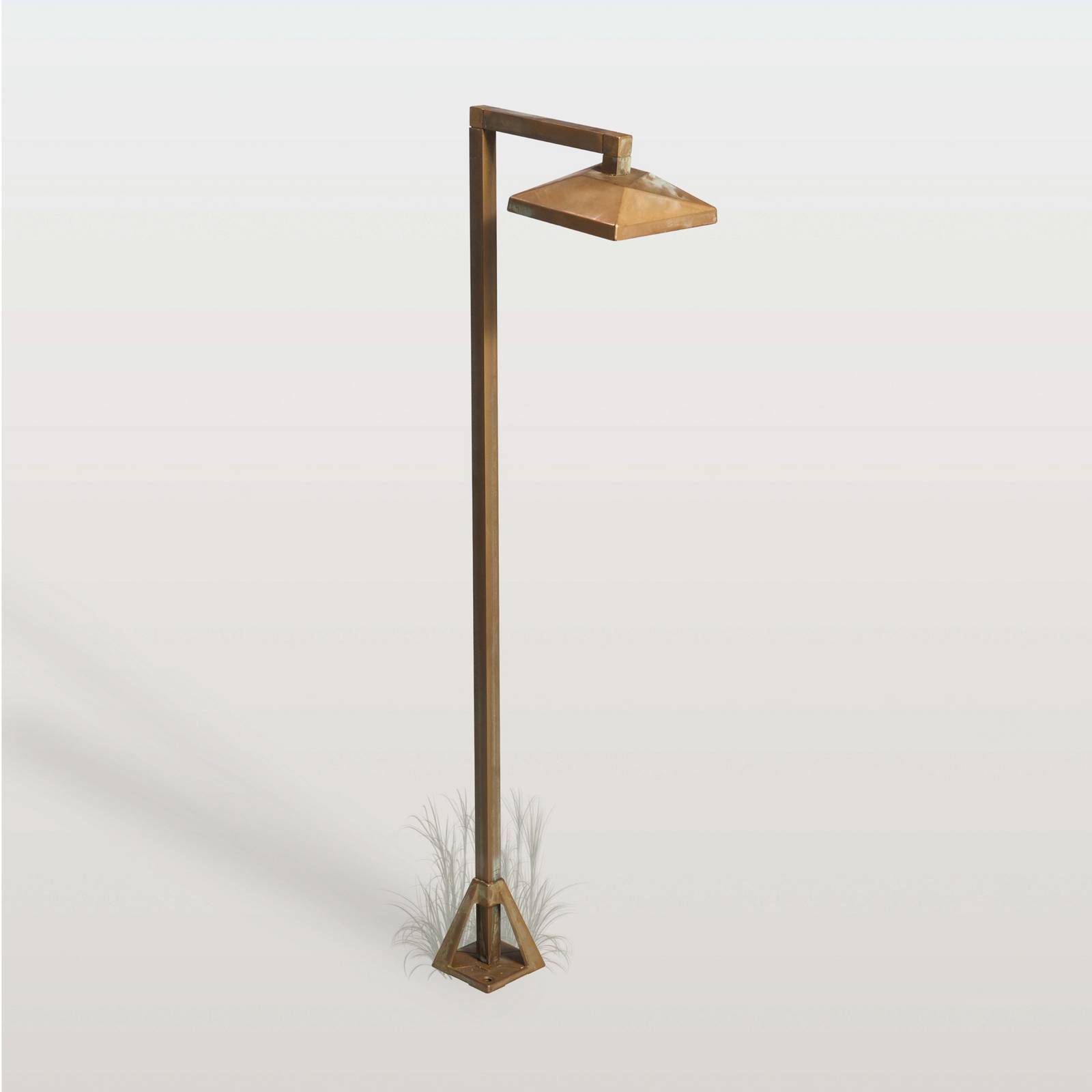 Słupek oświetleniowy LED Aura Edge, 80 x 19,5 cm, mosiądz postarzany