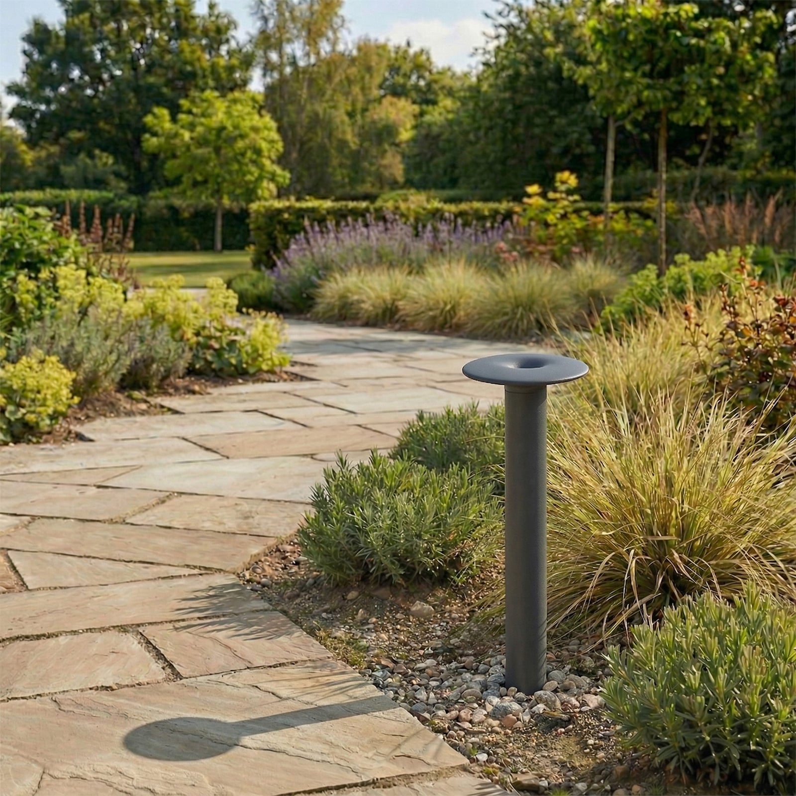 Haloa LED path light, height 50, IP54, black, aluminium - Lucande