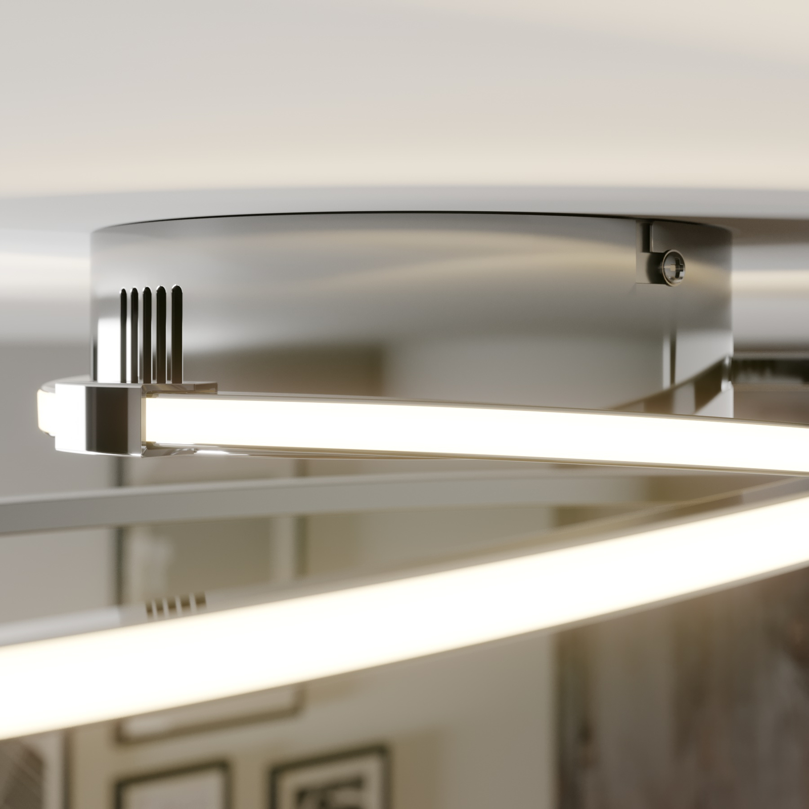 Lindby Xenias LED-Deckenleuchte, chrom, 49 x 30 cm