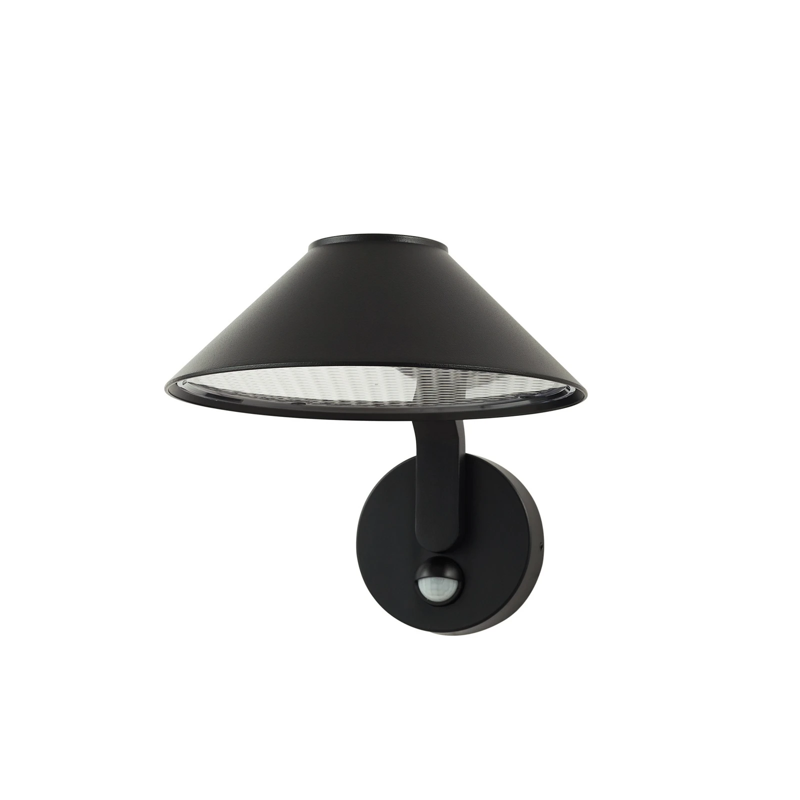 Lindby LED απλίκα Capelo, μαύρο, μέταλλο, αισθητήρας, Ø20cm