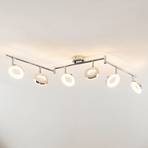 ELC Tioklia LED ceiling lamp, chrome, six-bulb