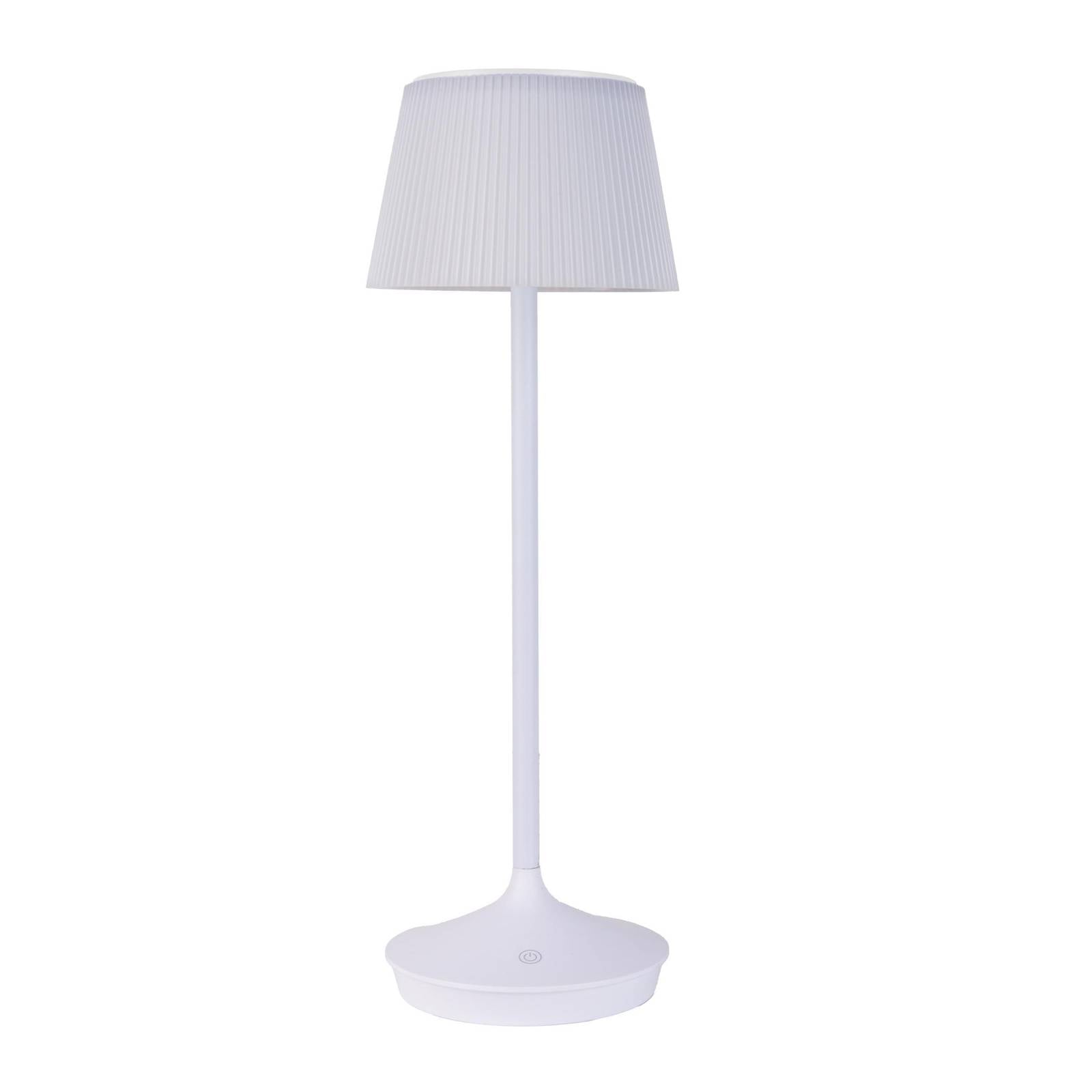 NÄVE Leuchten Solar-/ Akkutischleuchte EMMI inkl. CCT / Touch; 13x13x13x38 cm (LxBxØxH); weiß