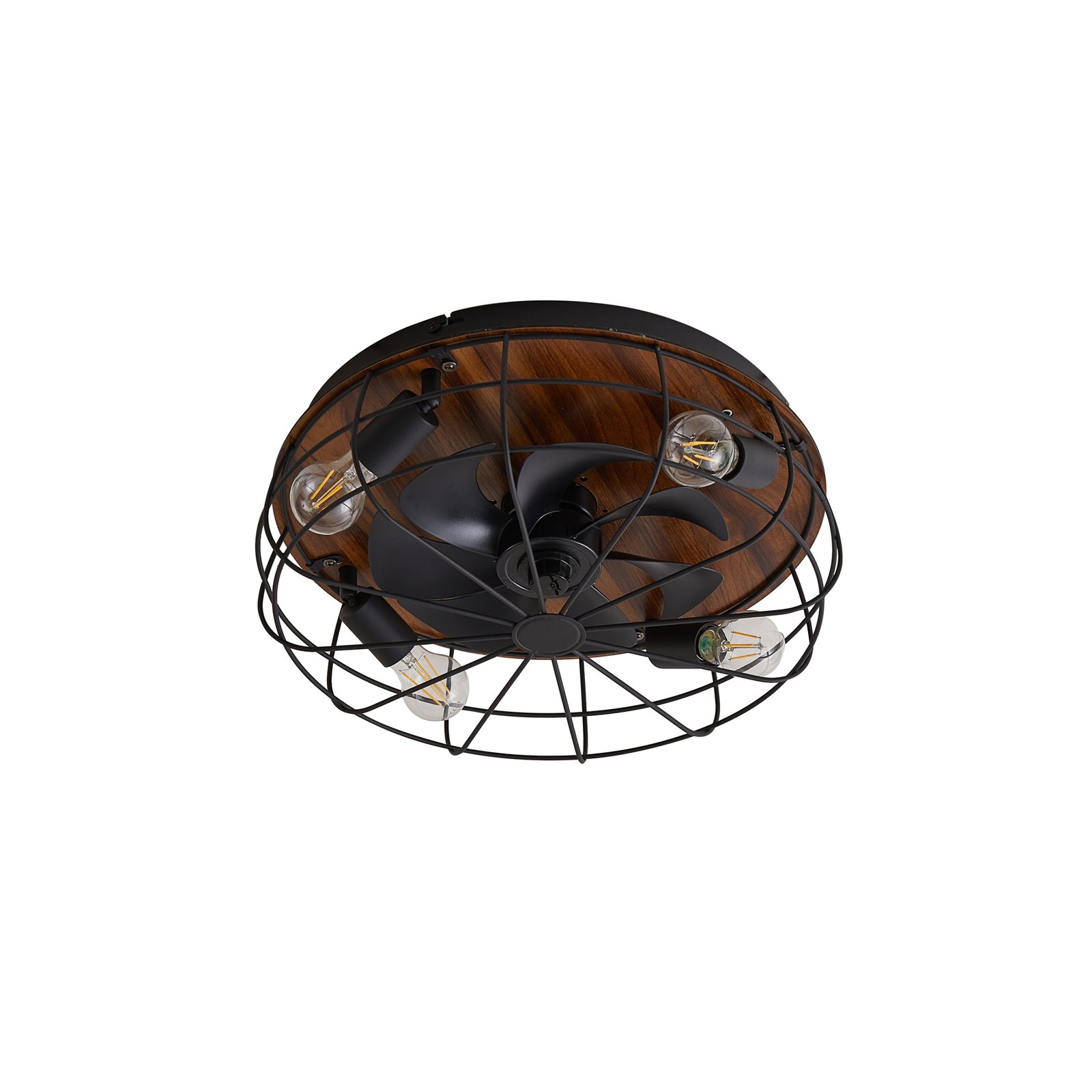 Plafondventilator Starluna met licht Corlys, stil, hout