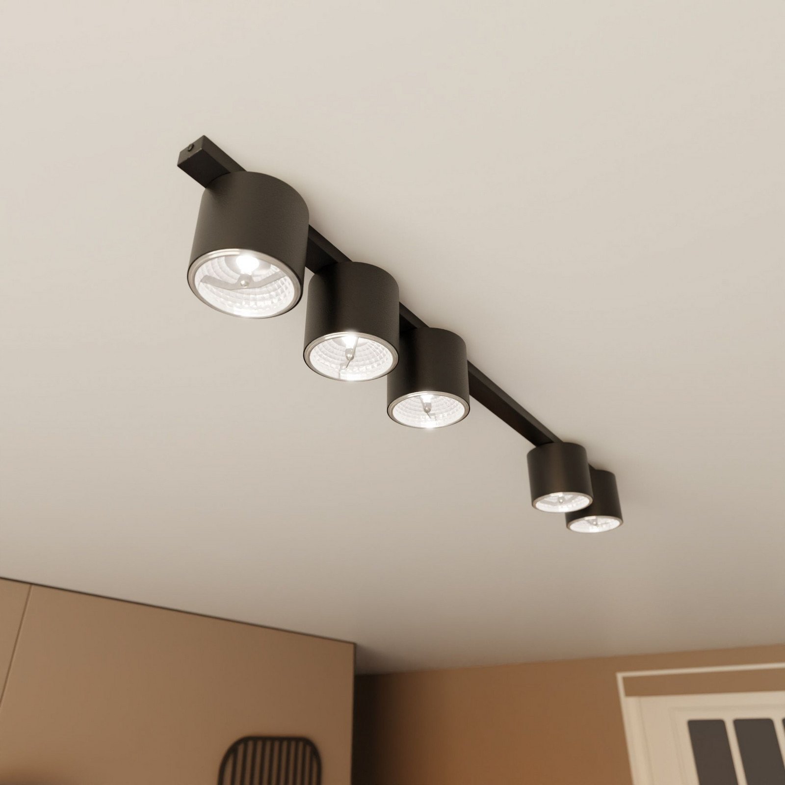 EMIBIG LIGHTING Plafonieră Nano negru 5 becuri metal - Camera de zi / sufragerie - Modern