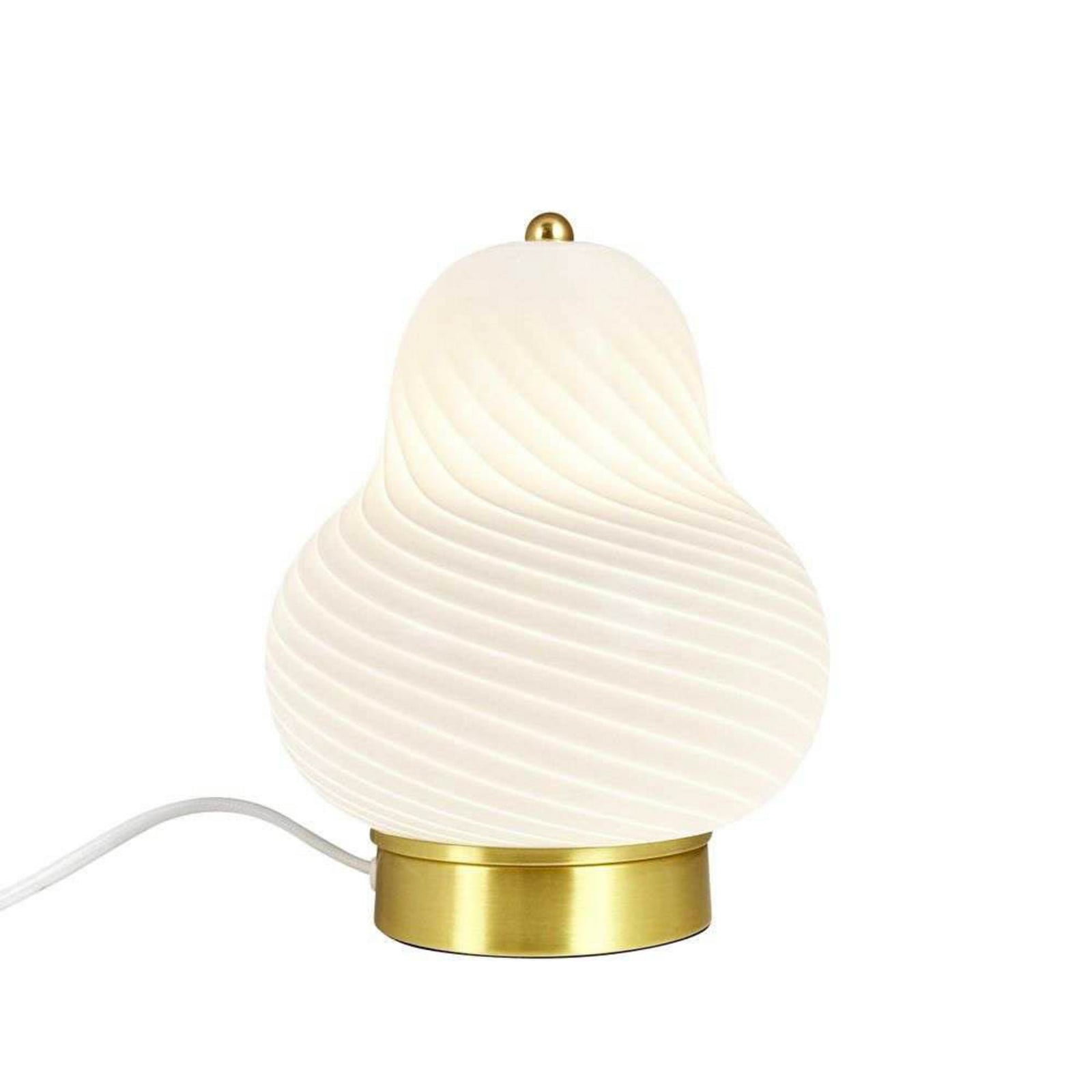 Lucy bordslampa, vit, glas, h&ouml;jd 22 cm &ndash; Dyberg Larsen - Vardagsrum - Skandinavisk - Med en ljusk&auml;lla