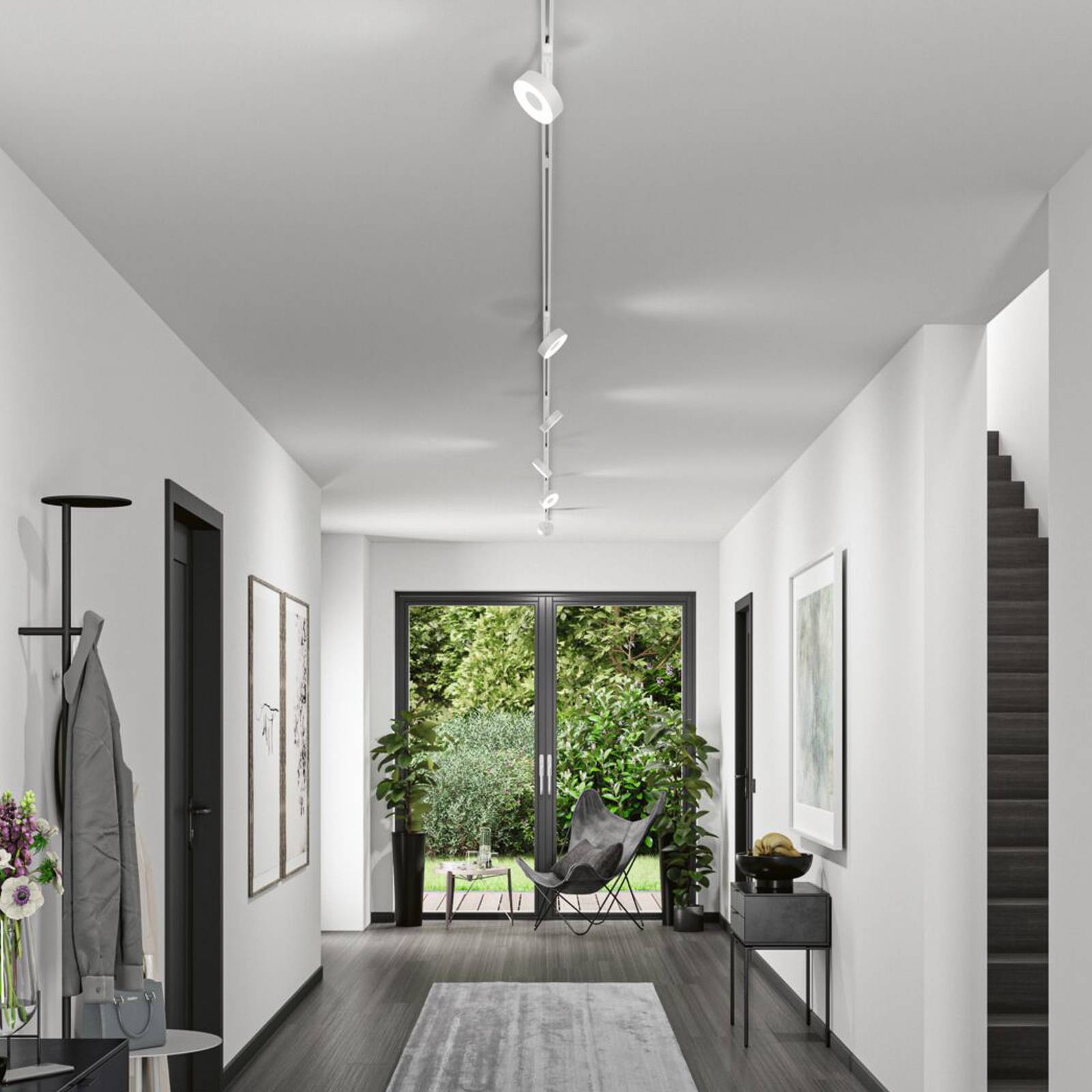 Spot LED Paulmann URail Circle, 3 niveaux de variation, 3000 K, blanc signal