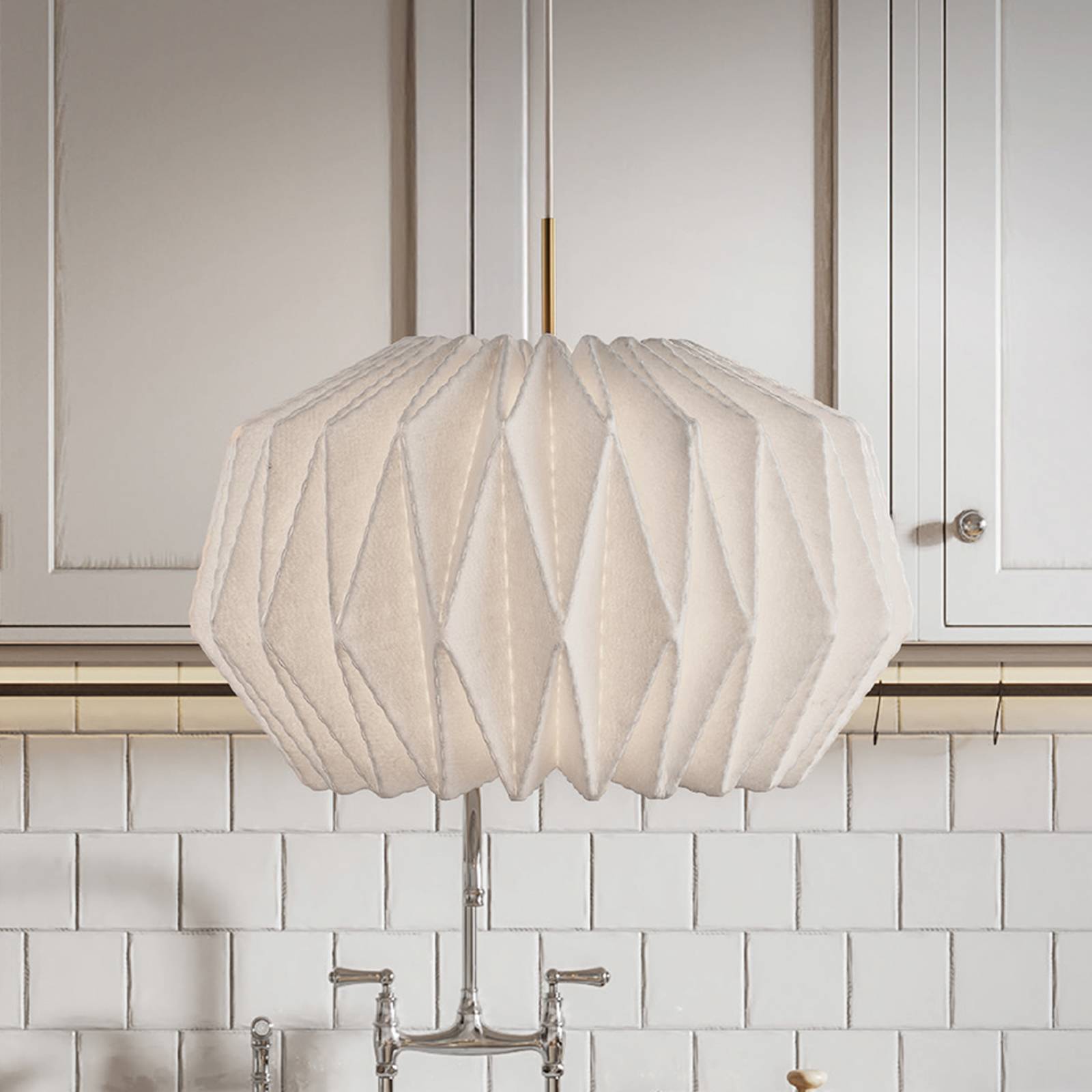 LE KLINT Hängeleuchte Softly Pleated I, Ø 62 cm, weiß, Filz