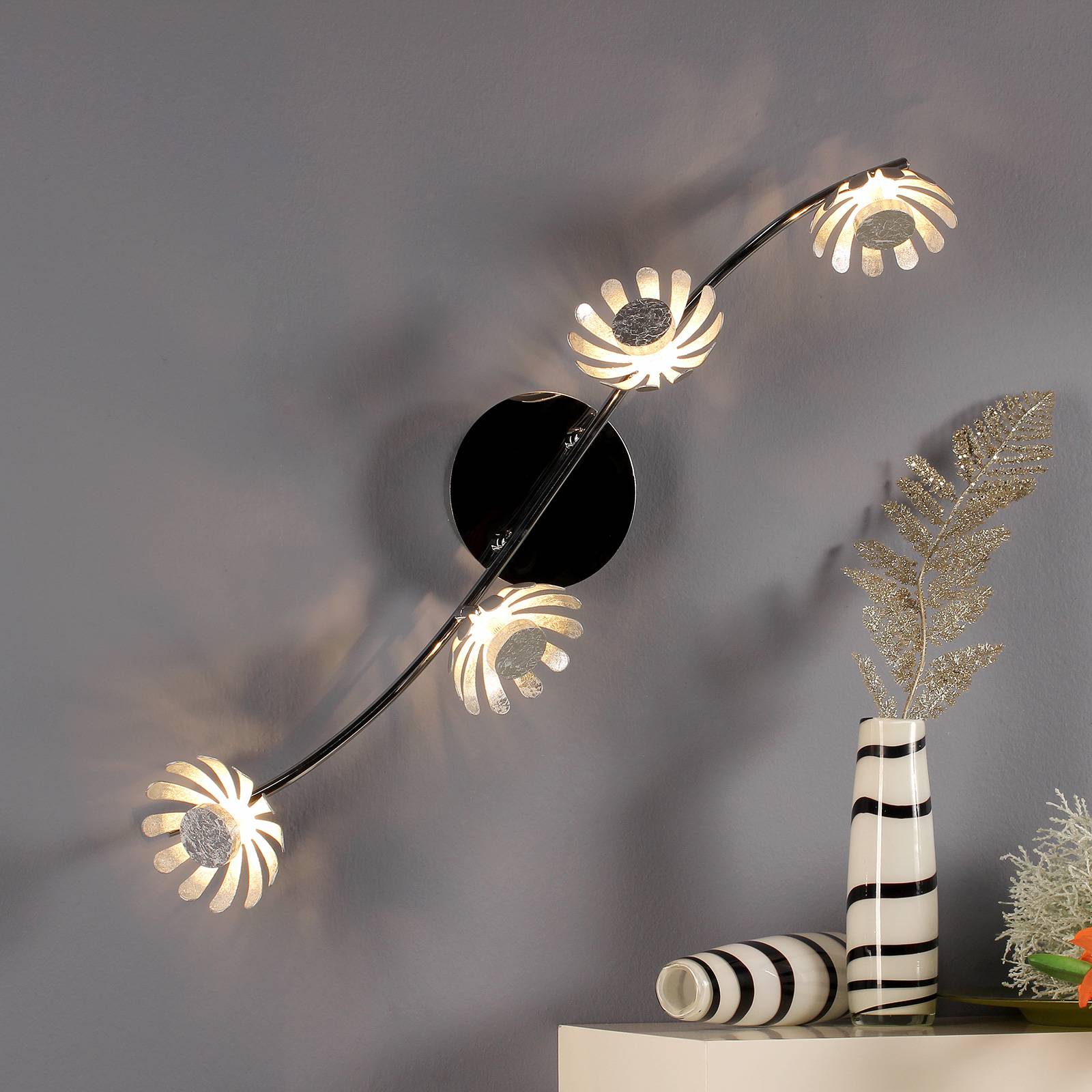 Eco-Light Applique LED Bloom 4 luci argento