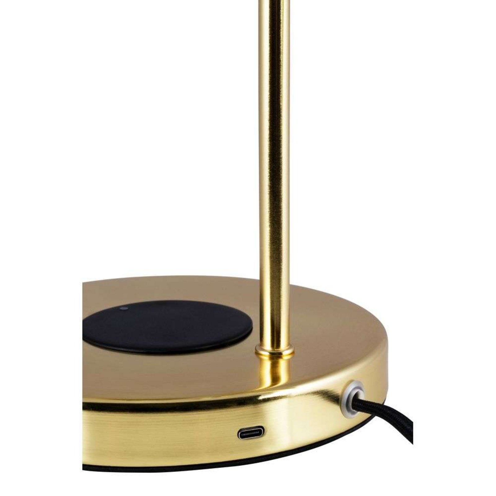 Hubble Read Veioză w/Wireless Charging Brushed Brass - Globen Lighting