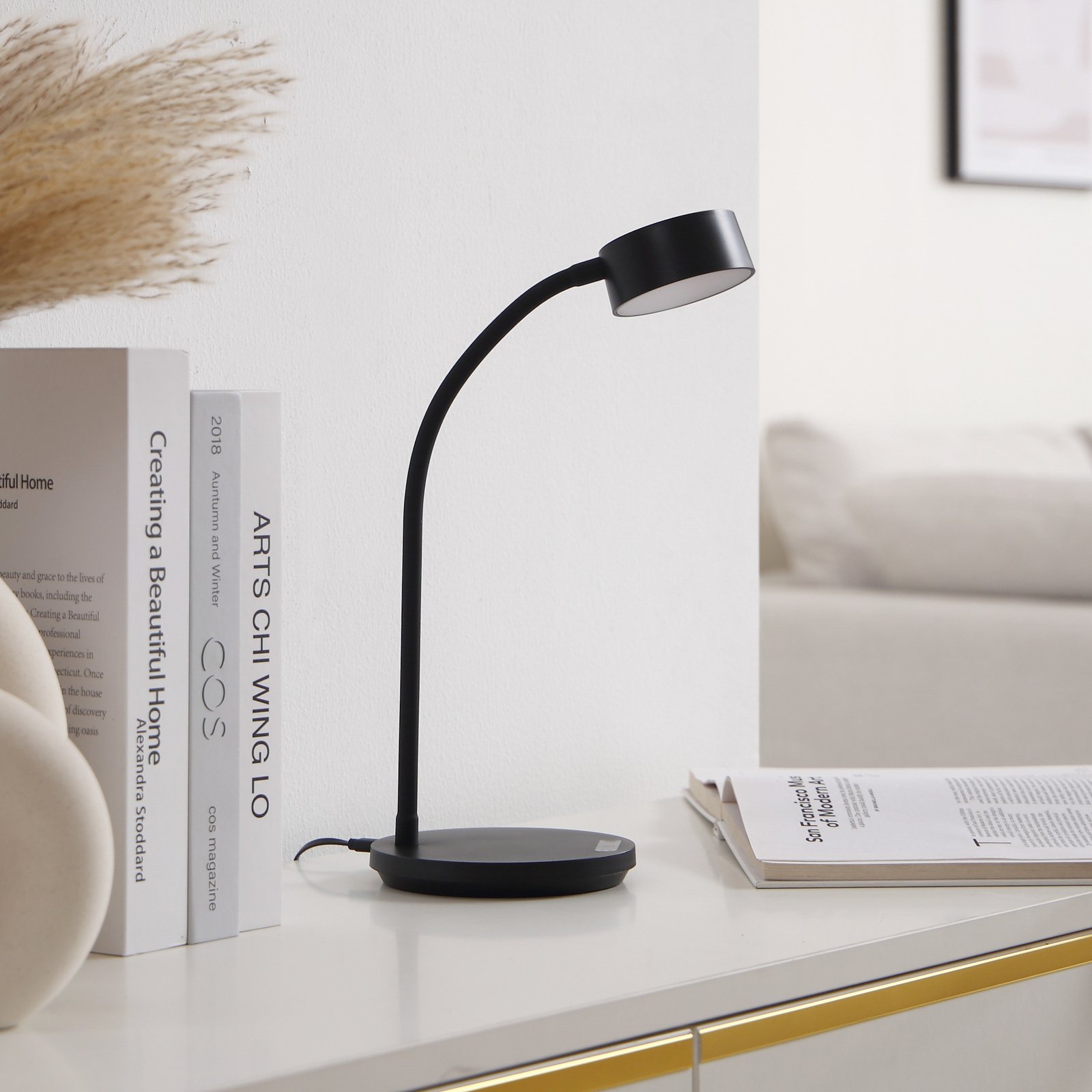 Maori LED Lampe de Table Noir - Lindby