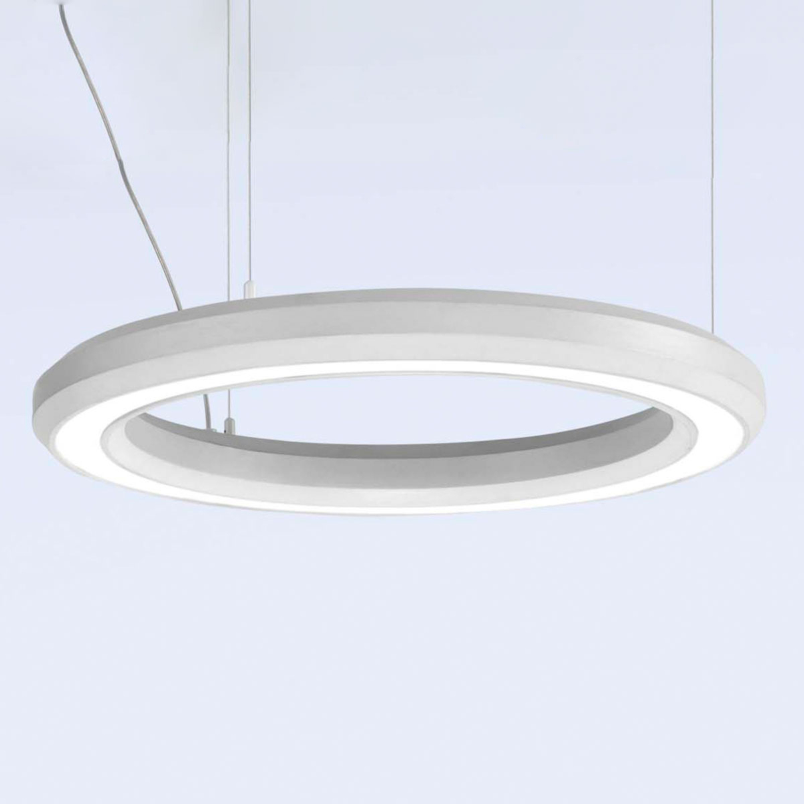 Lámpara colgante LED Materica abajo Ø 60 cm blanco