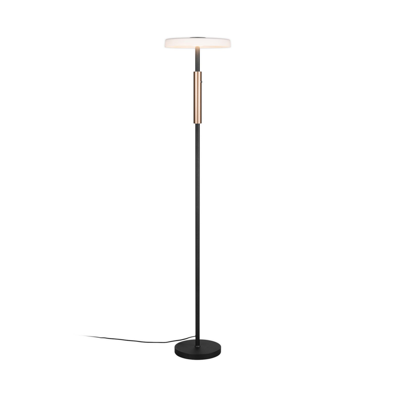 LED-Stehlampe Celeste weiß/braun 160 cm Glas/Metall Touchdim