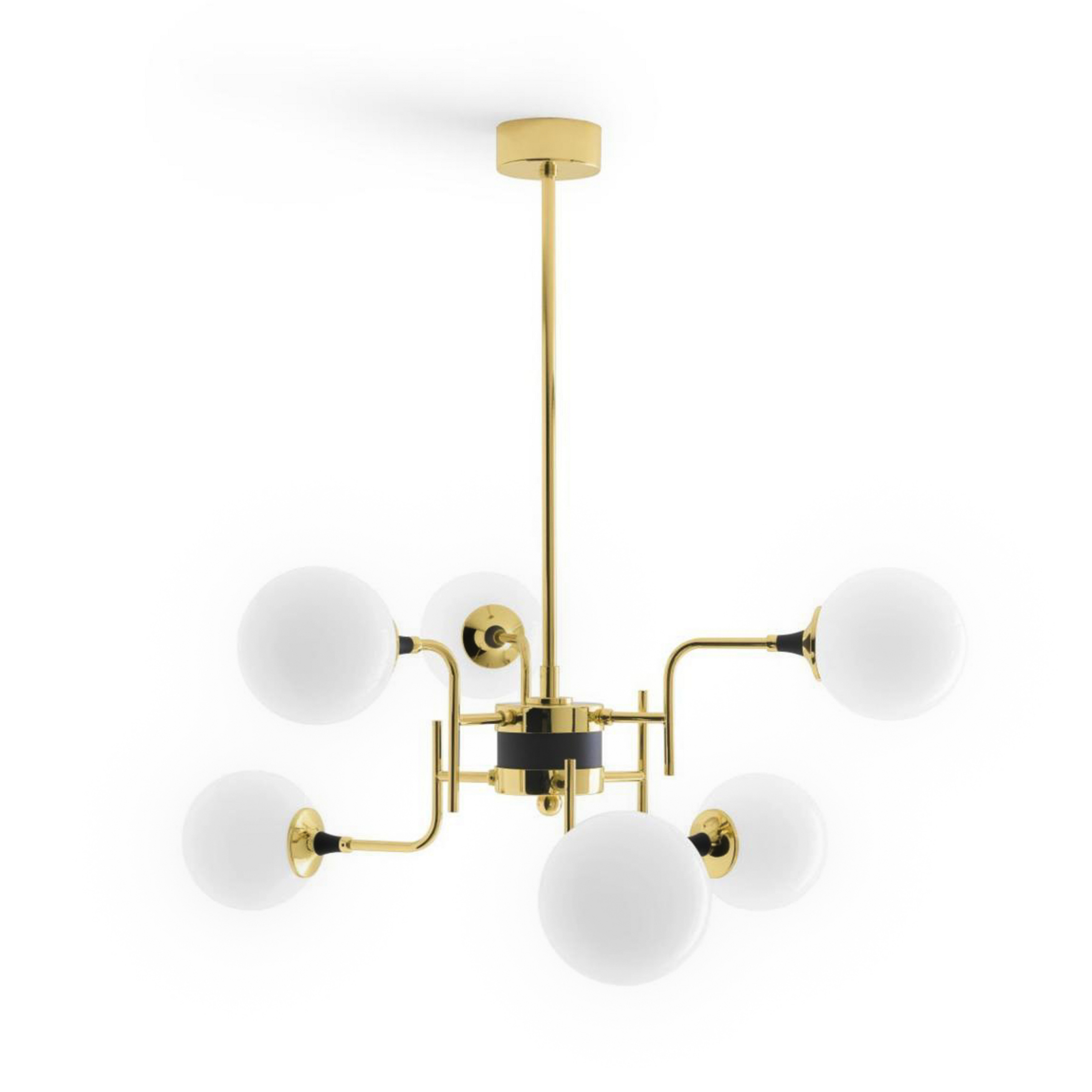 Galassia LED hanglamp, goudkleurig, 6-lamps, 91 cm - Stilnovo