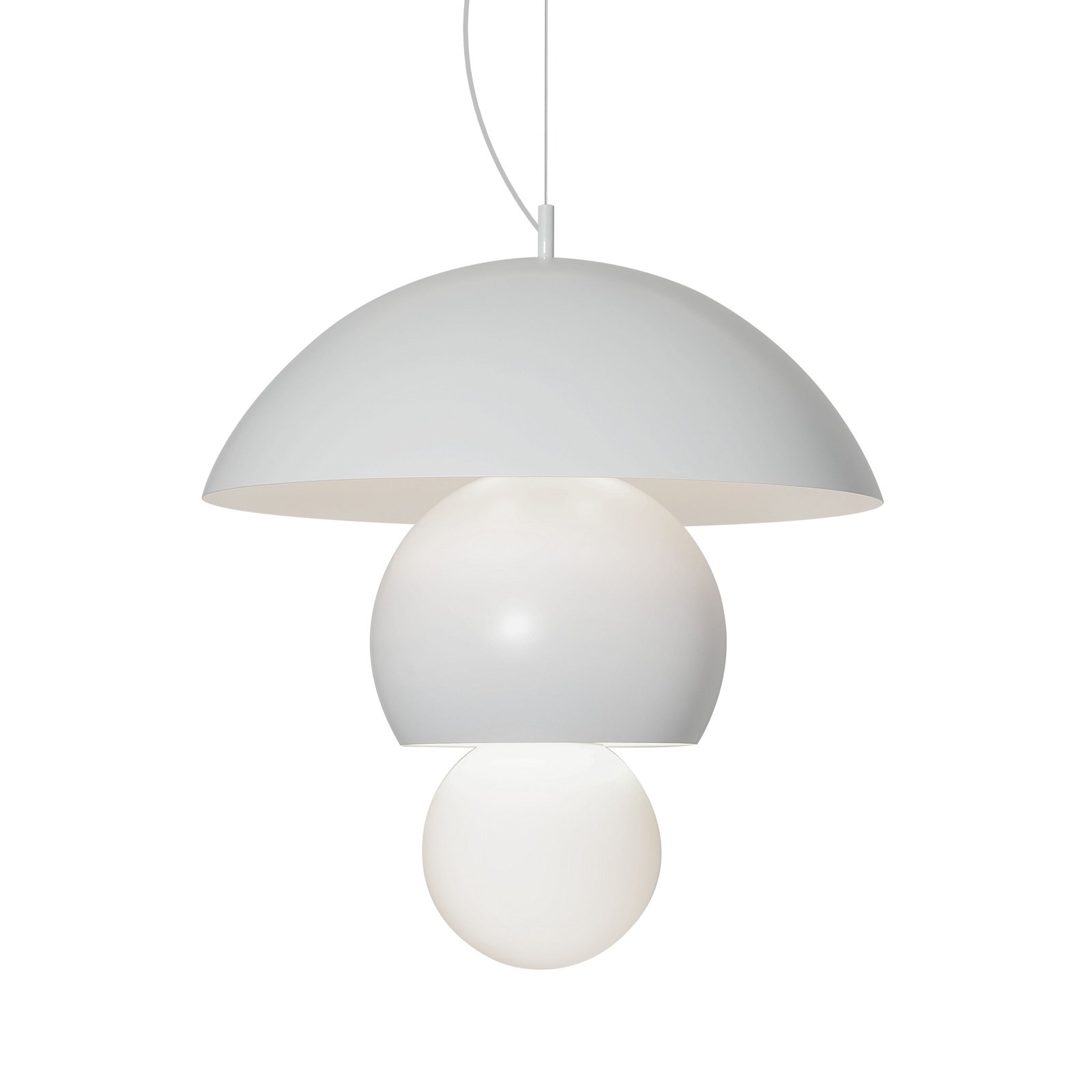 Karman pendant light Triluna, 57 x 62 cm, white, aluminium